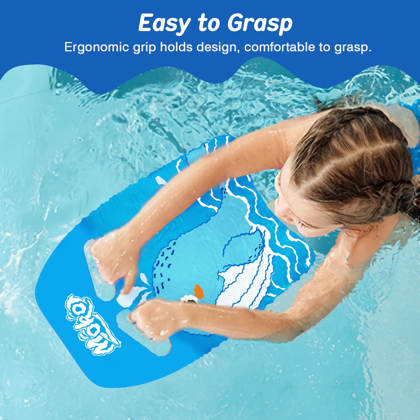 MoKo Swim Kickboard for Kids - Cartoon Swimming Training Kick Board, Pool Exercise Equipment to Improve Natural Swimming Position - Perfect for Swim Lessons, Water Aerobics & Family Fun