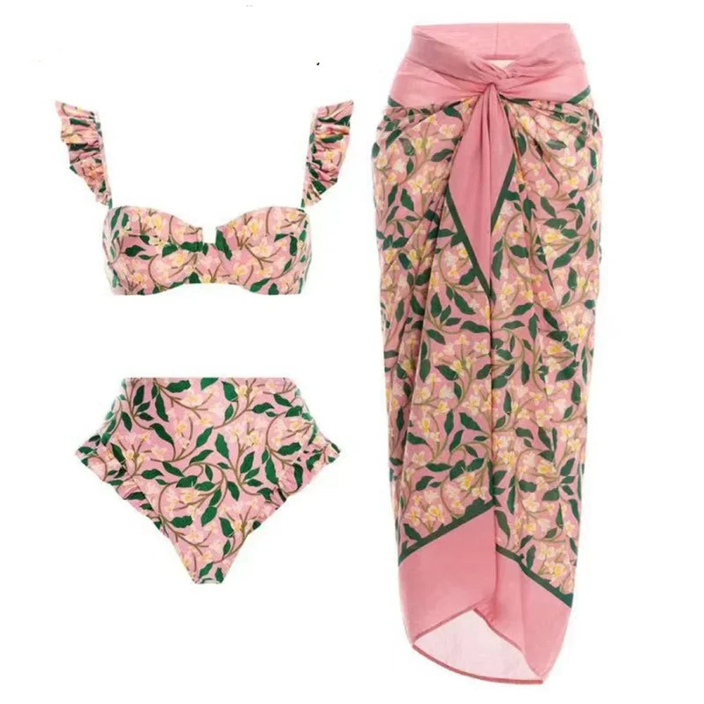 2023 Sexy Fashion One Piece Swimsuit - 3D Flower Print Women's Monokini Bathing Suit for Summer Beach Vacation, Pool Party & Tropical Getaway