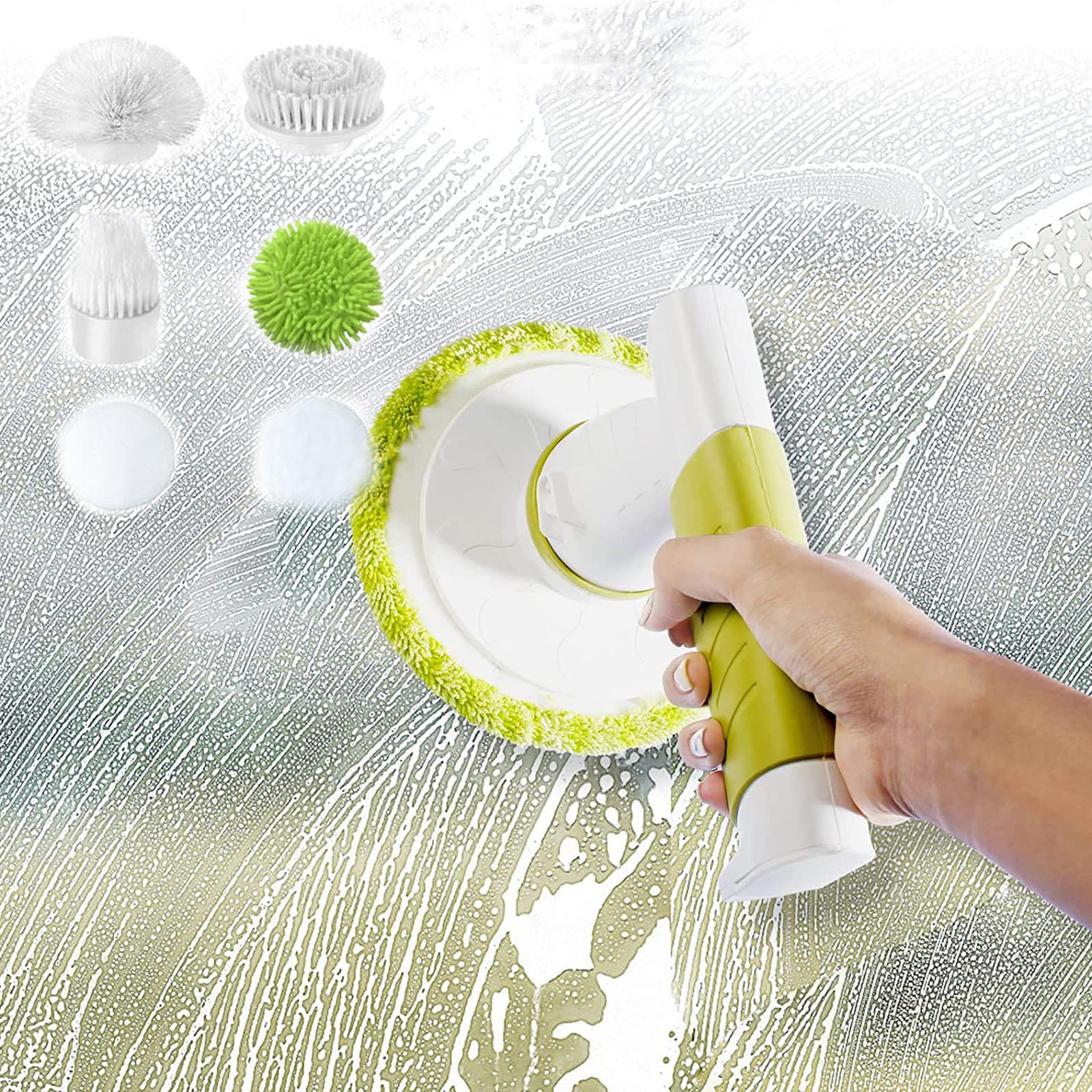 Bilukmi Cordless Electric Spinning Washer - Rechargeable Shower Glass Cleaner for Bathroom, Car Windows, Mirrors & Glass Surfaces | Perfect for Home, Office & Auto Detailing