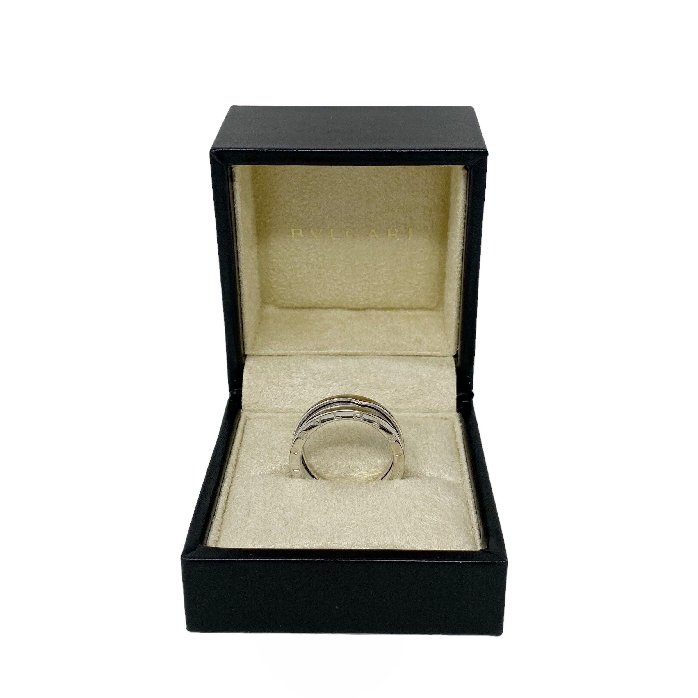 Bvlgari 18k White Gold B.zero1 Ring Size 6 - Luxury Italian Jewelry for Women, Elegant Wedding Band & Anniversary Gift for Her - Perfect for Engagements, Special Occasions & Everyday Wear