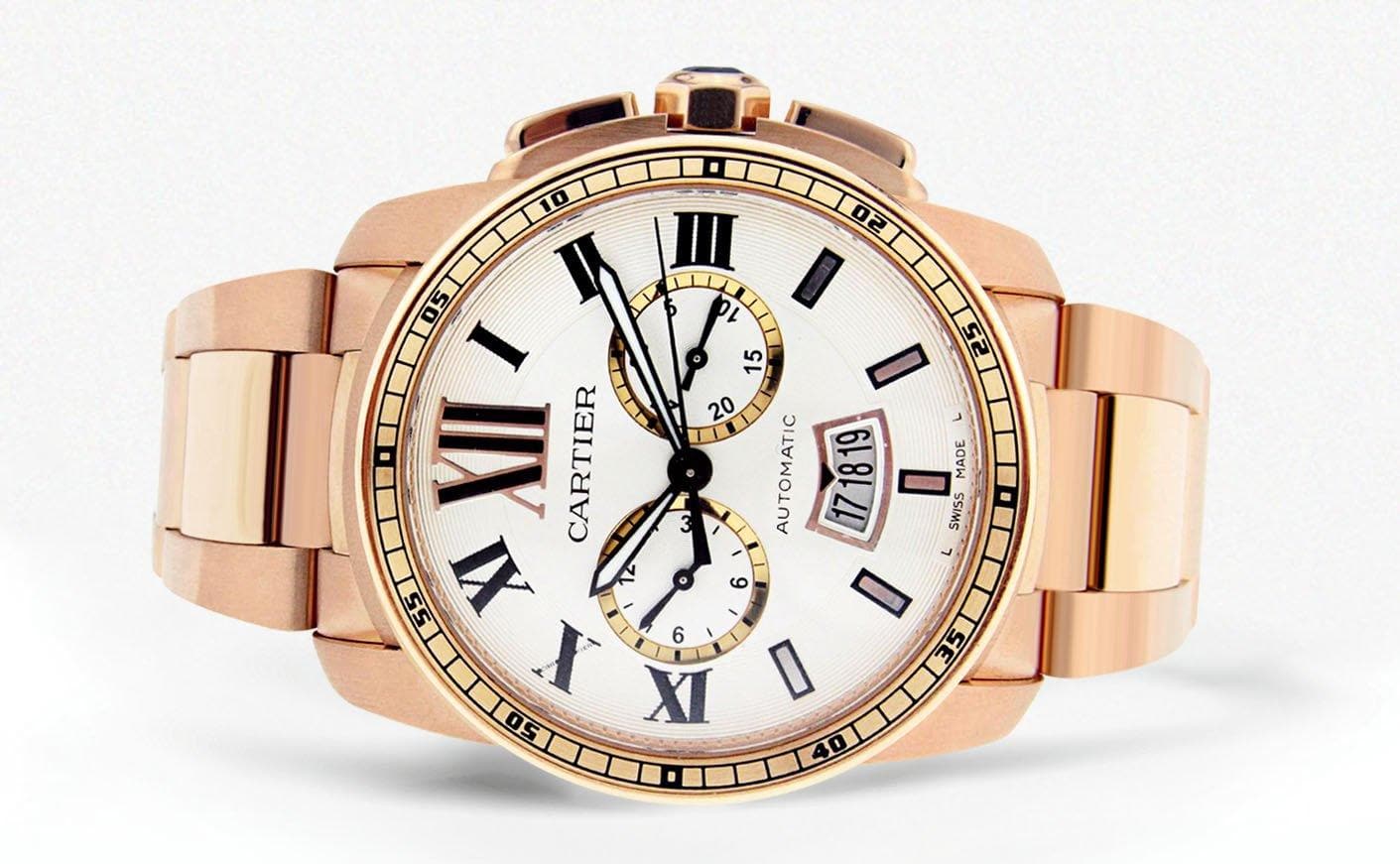 Cartier Calibre de Cartier 42mm 18K Rose Gold Luxury Men's Watch - Perfect for Formal Events & Business Occasions