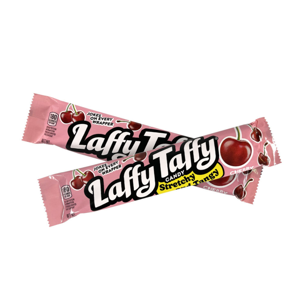 Ferrara Laffy Taffy Cherry Candy - 1.5oz (24 Count Bulk Box) - Sweet Chewy Taffy for Parties, Halloween Treats & Office Snacks