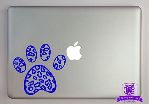 Blue Leopard Paw Print Vinyl Decal Sticker - 4 Inch Waterproof Car Window Decal for Truck, Laptop, Electronics - Perfect for Car Accessories, DIY Crafts & Personalization