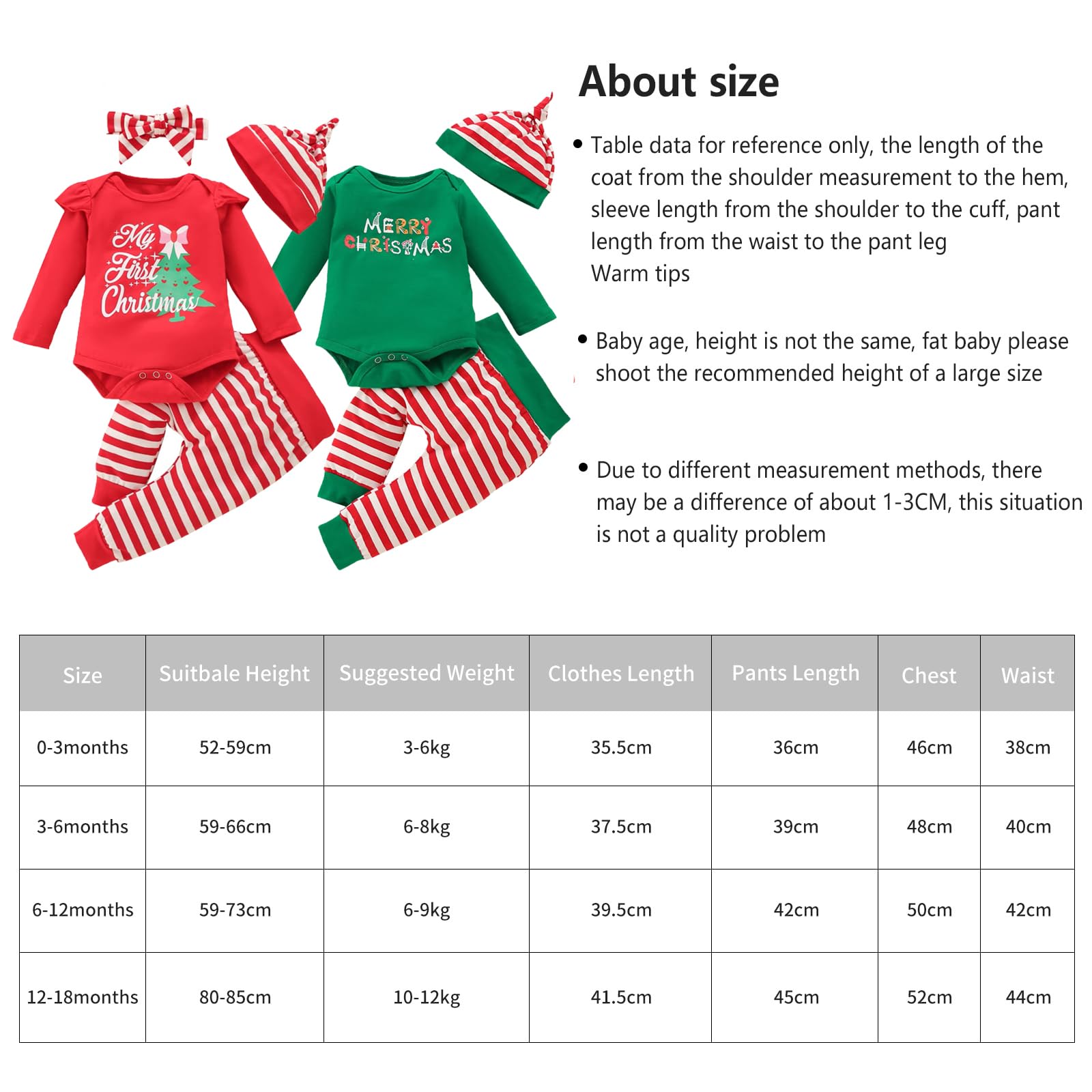 Newborn Baby Girl First Christmas Outfit - Cute Elf Costume with Ruffle Pants | 0-18 Months Holiday Clothing Set | Perfect for Christmas Photos, Parties & Family Gatherings