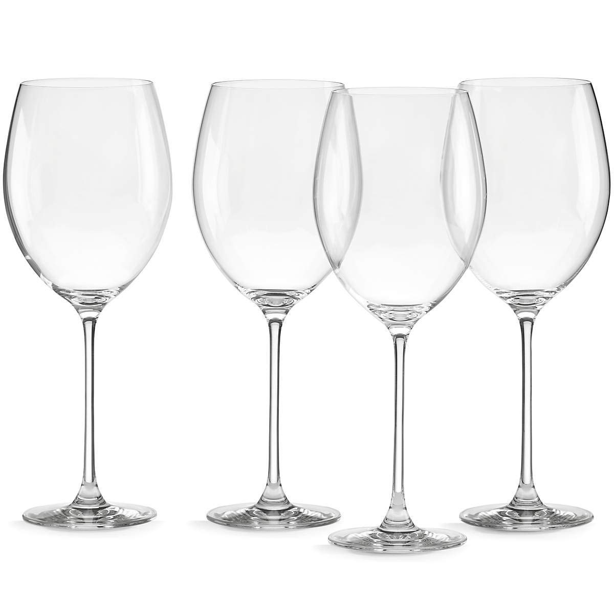 Lenox Tuscany Classics Grand Bordeaux 26.5 oz Large Red Wine Glasses Set of 4 - Engraved with Reindeer & Happy Holidays Design - Premium Crystal Stemware for Christmas Dinner, Holiday Parties & Wine Tasting Gifts