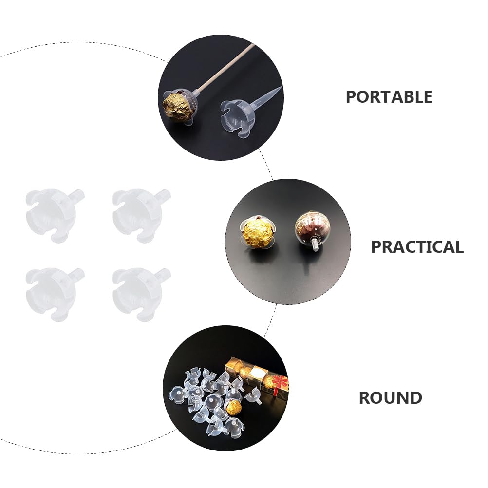EXCEART 50pcs Clear Plastic Chocolate Ball Holders - Mini Cupcake & Muffin Liners, Truffle Candy Packaging Cases, Flower Support Racks for Wedding, Valentine's Day, Party Dessert Displays