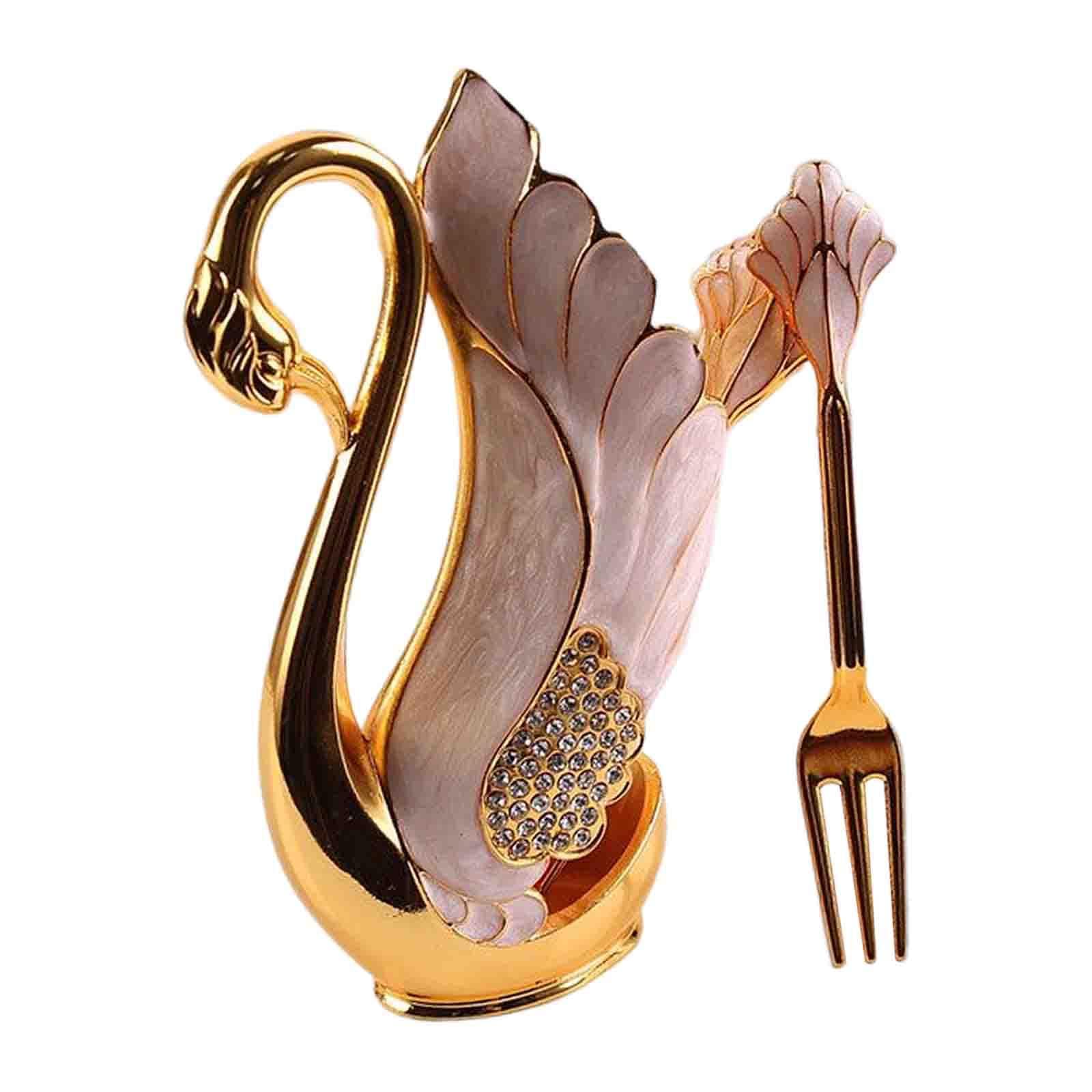 Premium Swan-Shaped Tableware Holder - Elegant Metal Spoon & Fork Organizer for Coffee, Dessert, and Flatware Display - Perfect for Kitchen, Dining Room, and Restaurant Decor