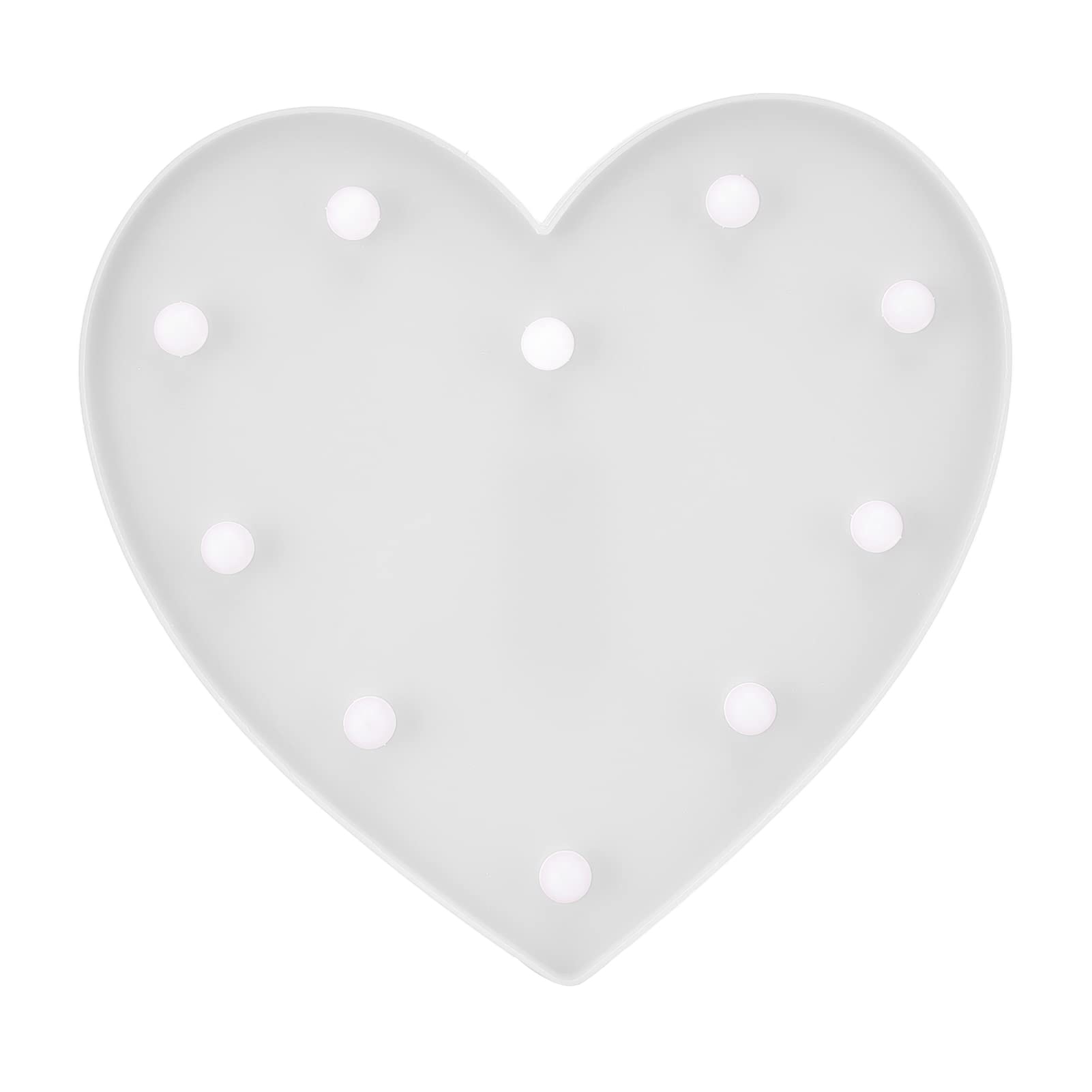Heart Shaped LED Night Light - 10 Warm White Battery Powered Kids Room Decor with Hook, Perfect for Nursery, Bedroom & Valentine's Gifts (White) | Romantic Mood Lighting for Kids' Rooms, Dorm Decor & Special Occasions