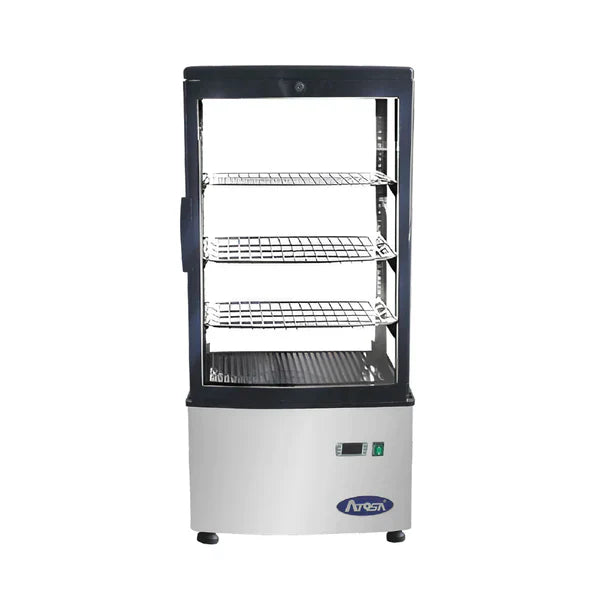 Atosa DSRC 28 Commercial Countertop Diamond Showcase Refrigerator - Perfect for Restaurants, Cafes, and Delis - Energy Efficient Glass Door Merchandiser for Food Display