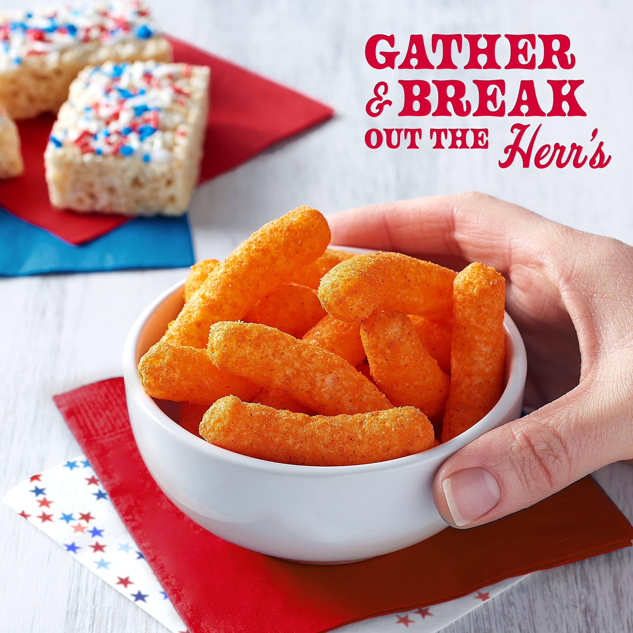 Herr's Gluten-Free Spicy Carolina Reaper Cheese Curls - 6oz (Pack of 6) | Hot & Crunchy Snacks for Adults & Kids | Perfect for Parties, Movie Nights & Road Trips
