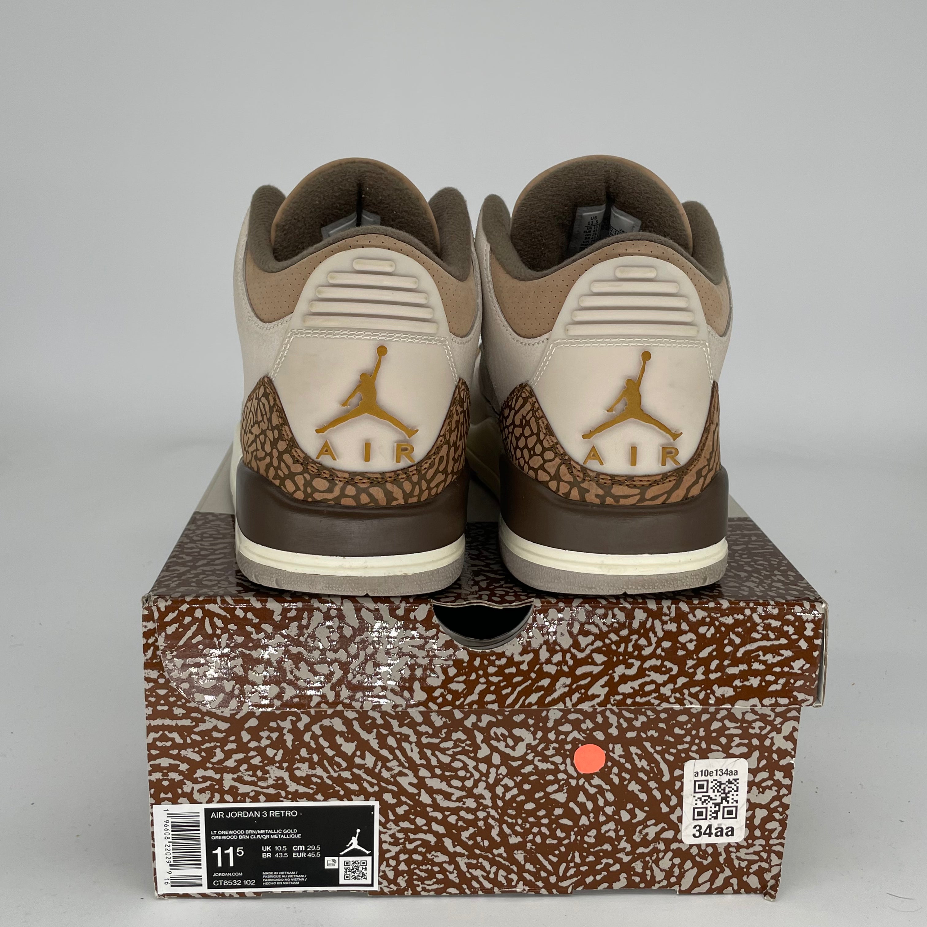 AIR JORDAN 3 PALOMINO Men's Basketball Shoes Size 11.5 - Style CT8532-102 | Retro Sneakers for Casual Wear, Street Style & Sports Performance