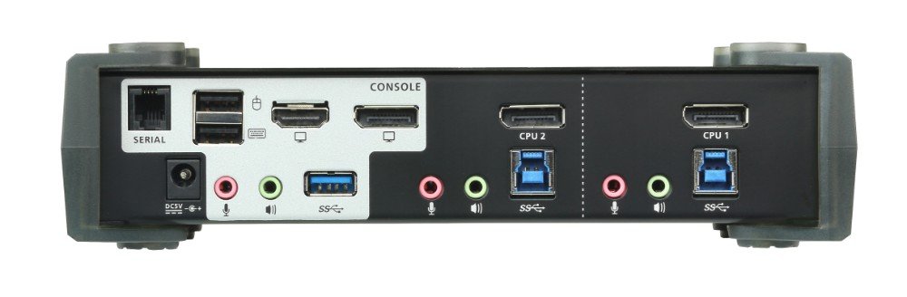 ATEN 2-Port USB 3.0 4K DisplayPort MST KVMP Switch - Dual Monitor KVM Switch for PC & Mac, Seamless 4K@60Hz Video Switching - Perfect for Home Office, Gaming & Multi-Device Workspaces