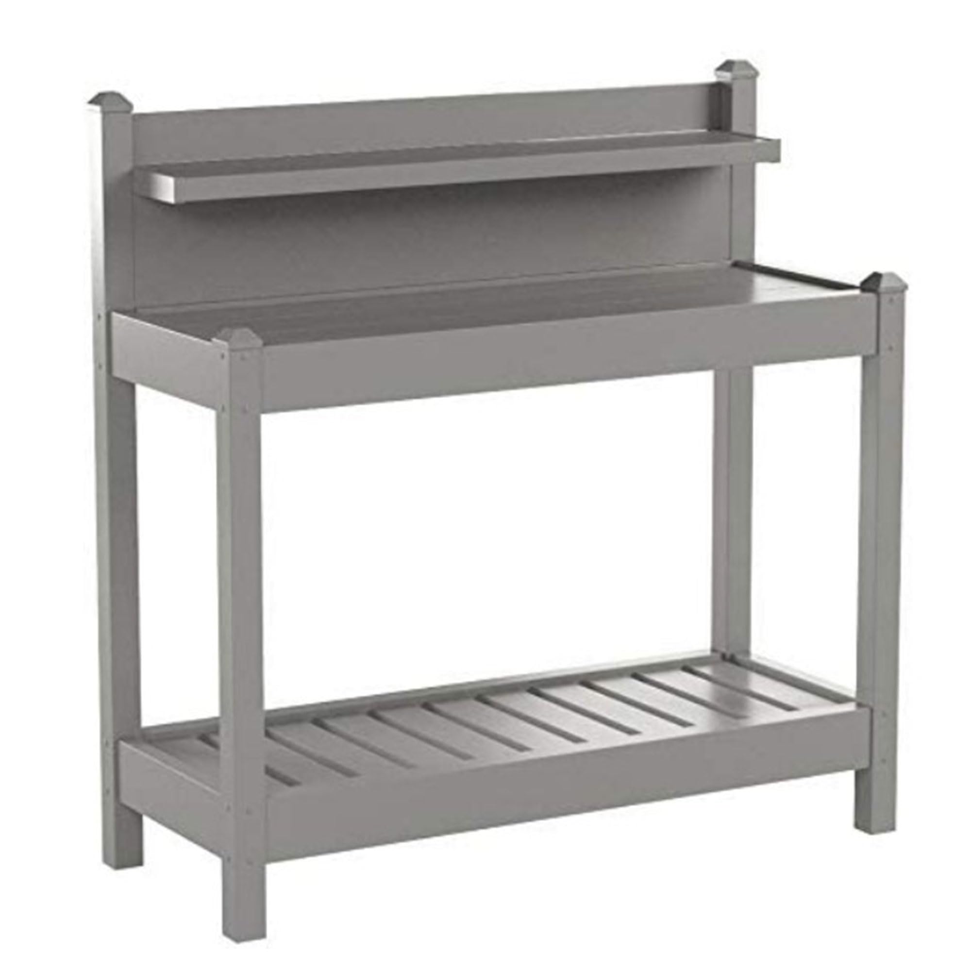 Durable Greenfield PVC Vinyl Indoor/Outdoor Potting Bench with Storage Shelf - Perfect for Gardening, Plant Care & Tool Organization - Ideal for Patio, Greenhouse & Backyard Use (Mocha)