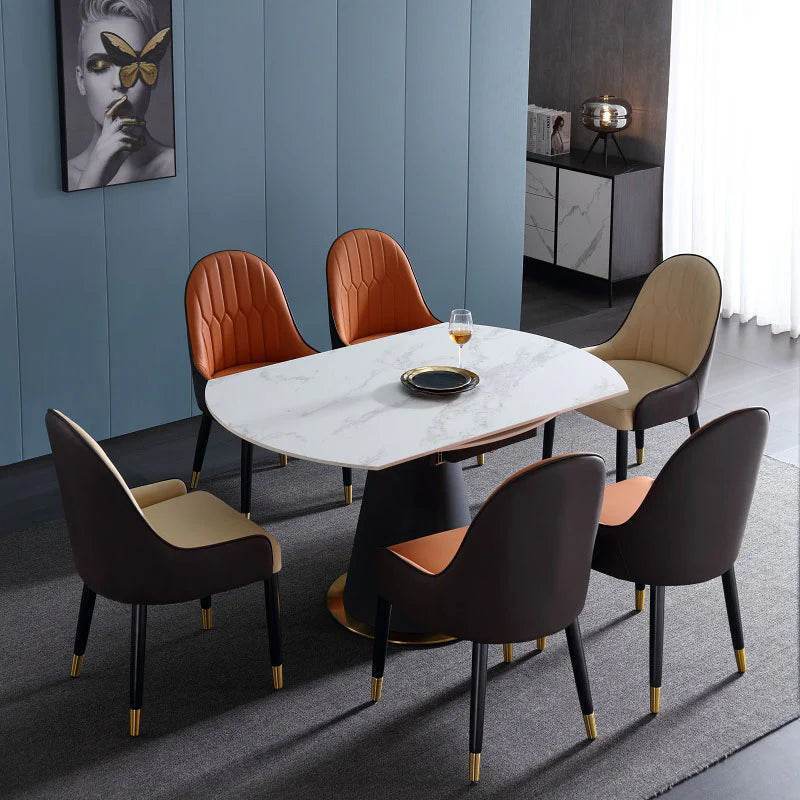 Frederica II Sintered Stone Extendable Dining Table - Modern Expandable Kitchen Table for 6-10 People - Perfect for Family Gatherings & Dinner Parties