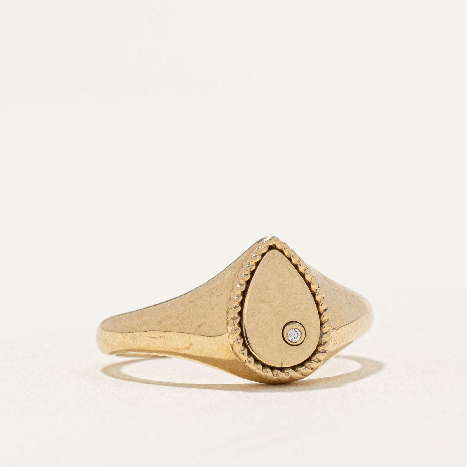 0.001ct Single Stone Diamond Teardrop Ring - Size 5.25 | Elegant Solitaire Engagement Ring for Women | Perfect for Weddings, Anniversaries & Special Occasions
