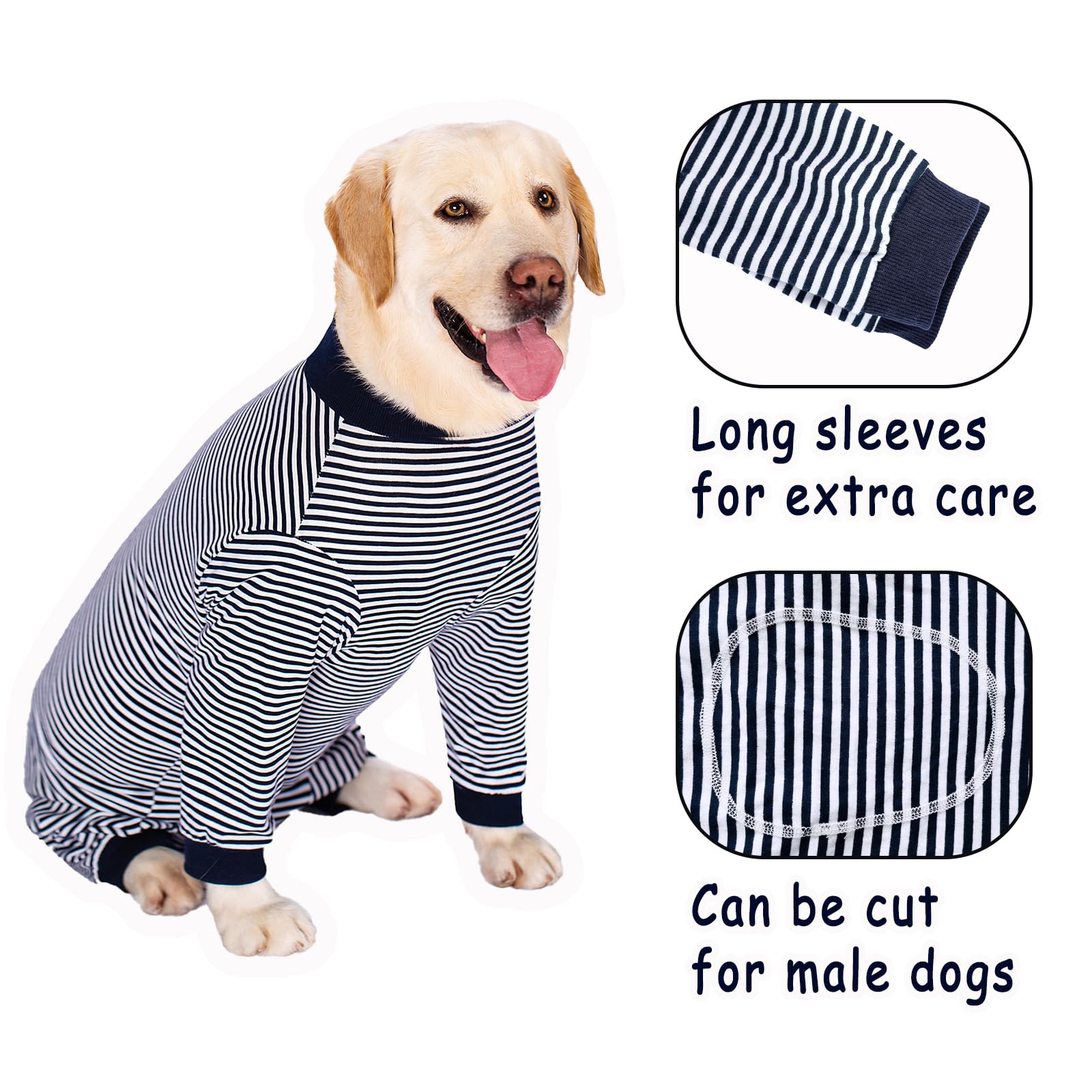 Post Surgery Dog Onesie with Zipper - Full Body Dog Recovery Suit for Large & Medium Dogs - Male/Female Dog Surgery Suit After Spay - Soft Dog Pajamas for Wound Protection & Comfort - Ideal for Post-Op Care, Wound Healing & Stress Relief