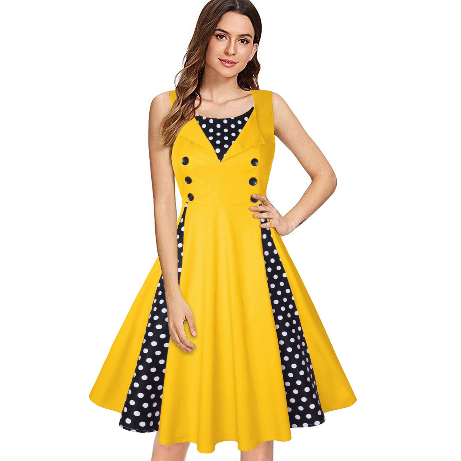 Women's Retro Contrast Stitch Swing Maternity Dress - Slim Fit, Flowy Midi Length for Summer | Casual & Comfortable Pregnancy Outfit for Beach, Brunch & Maternity Photoshoots