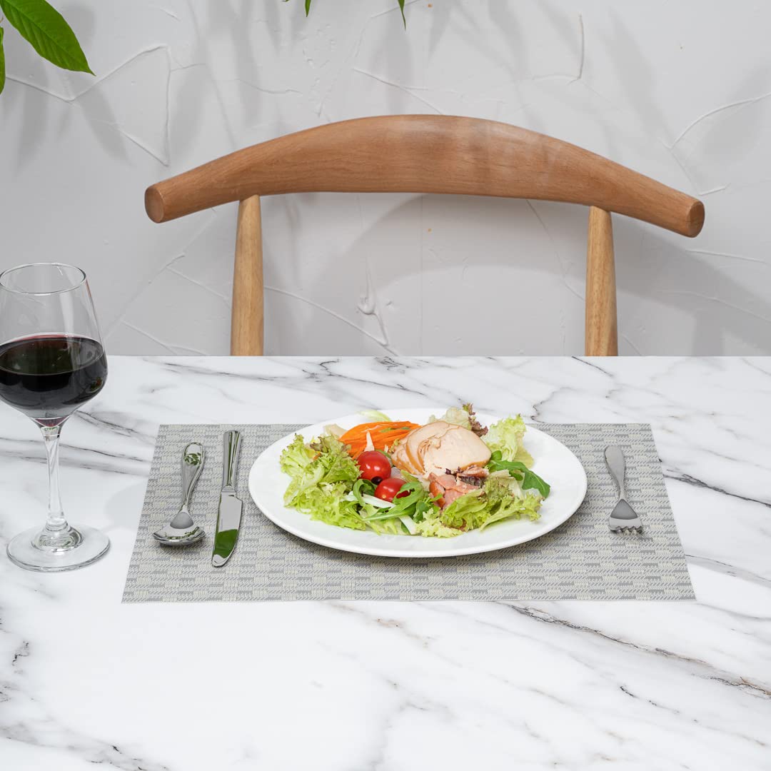 Restaurantware Speculo 16x12 Inch Woven Vinyl Placemats Set of 6 - Stain-Resistant, Easy Clean Rectangle Table Mats for Dining Room, Kitchen, Restaurant & Home Decor | Perfect for Everyday Meals, Dinner Parties & Holiday Gatherings