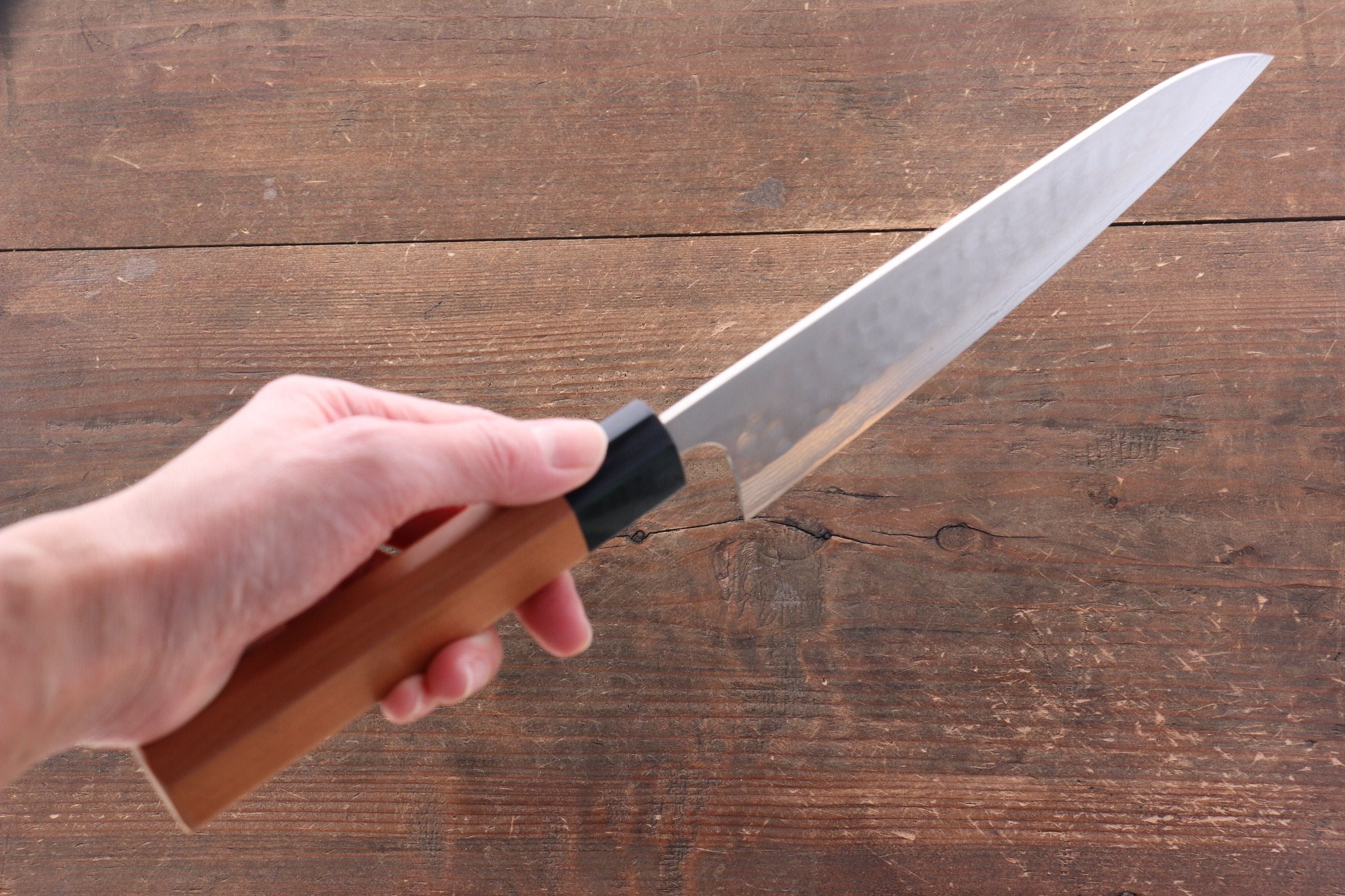 Nao Yamamoto SRS13 Black Damascus Gyuto 180mm Japanese Chef Knife with Cherry Blossom Handle - High Carbon Steel Blade for Professional Cooking, Sushi & Meat Cutting