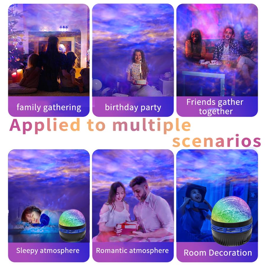 2-in-1 USB Northern Lights Aurora Projector with Remote - Galaxy Starry Night Light & Water Ripple Effect for Bedroom, Kids Room, Parties, Gifts | Create Magical Atmosphere for Relaxation, Sleep Aid, and Home Decor
