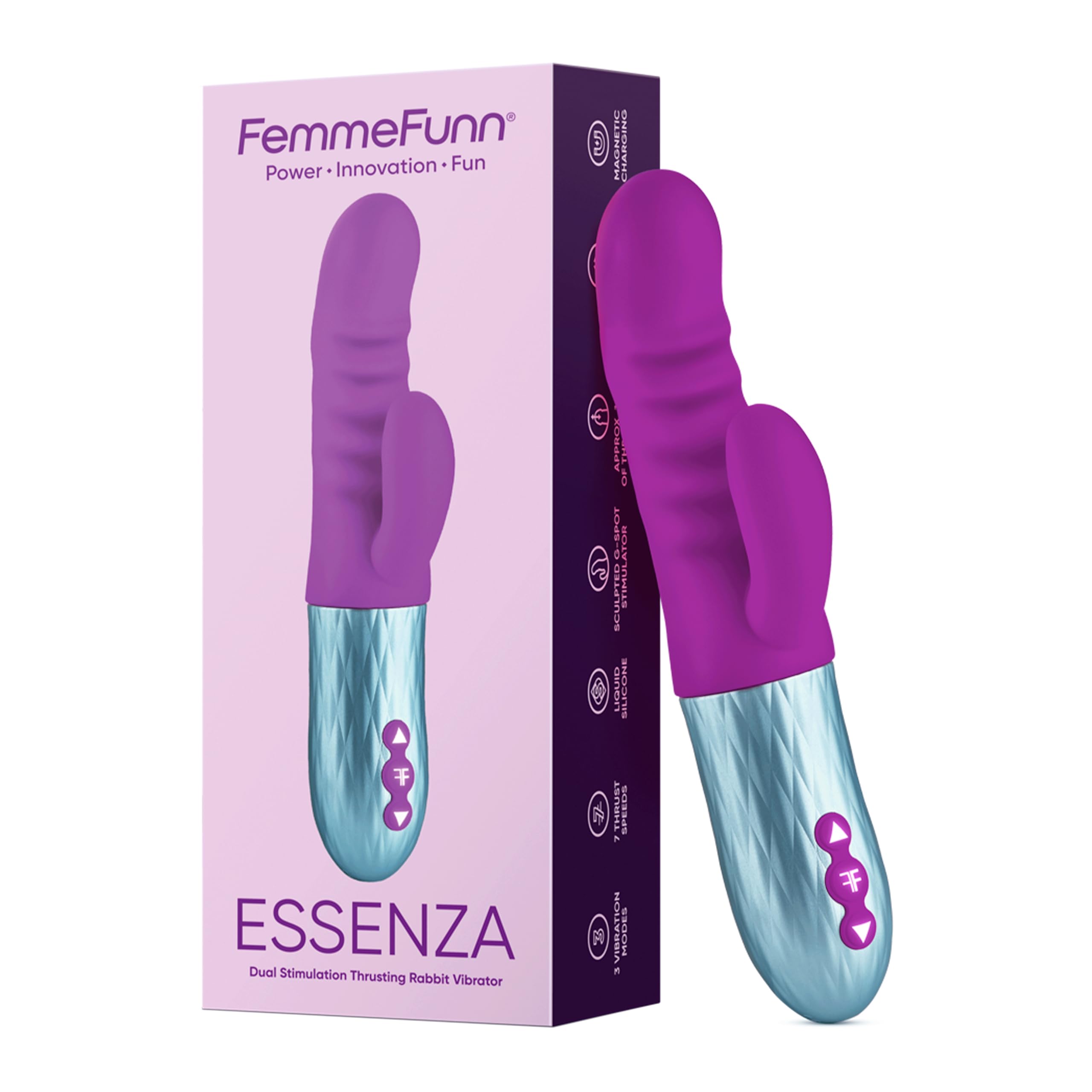 Premium Thrusting Rabbit Vibrator for Women - 7 Speeds & 3 Vibration Modes G-Spot Stimulator - Waterproof Silicone Adult Toy for Couples & Solo Play (Purple) - Perfect for Romantic Nights & Self-Care Moments