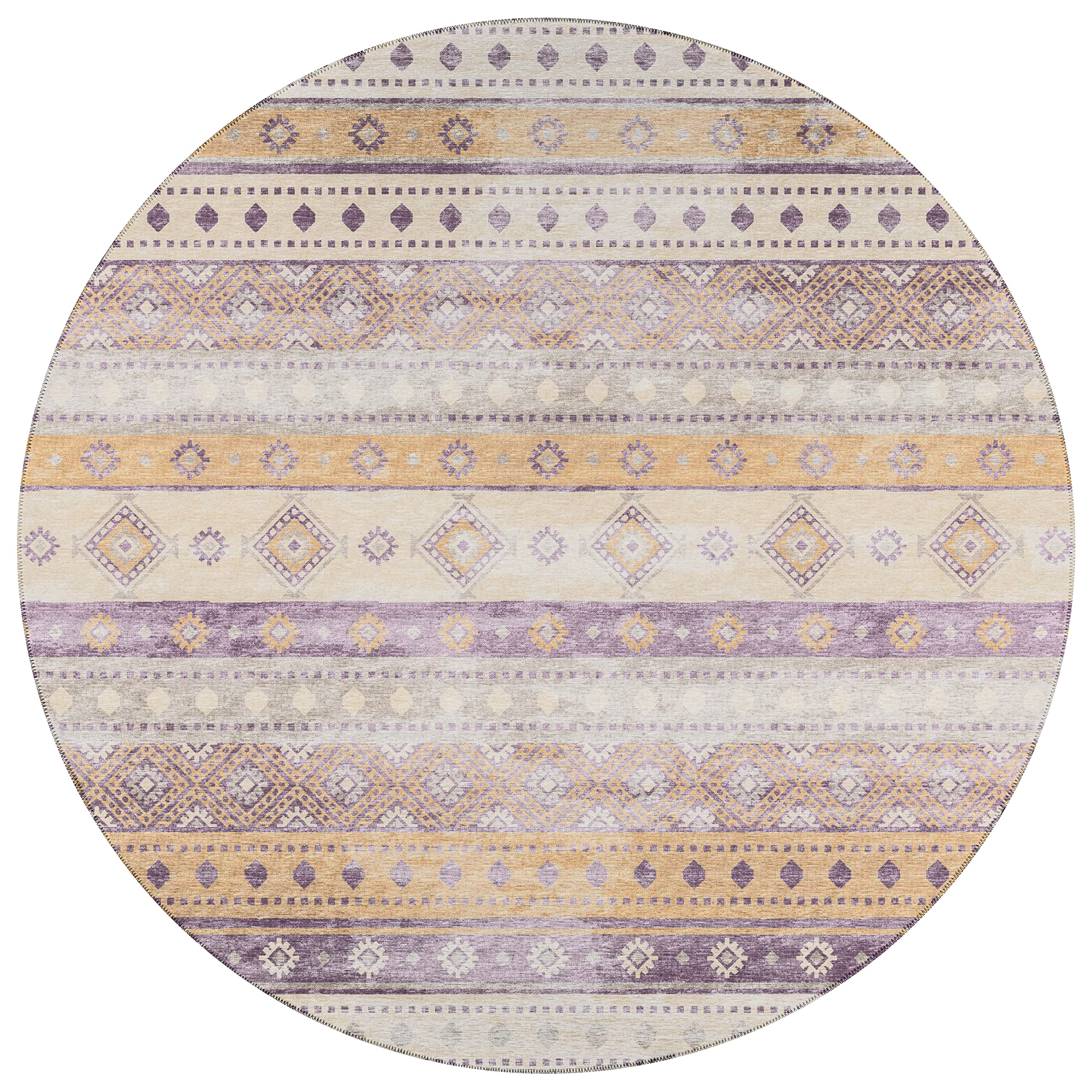 Addison Rugs Yuma AYU42 Purple 8' x 8' Square Area Rug - Soft & Durable for Living Room, Bedroom, or Office Decor