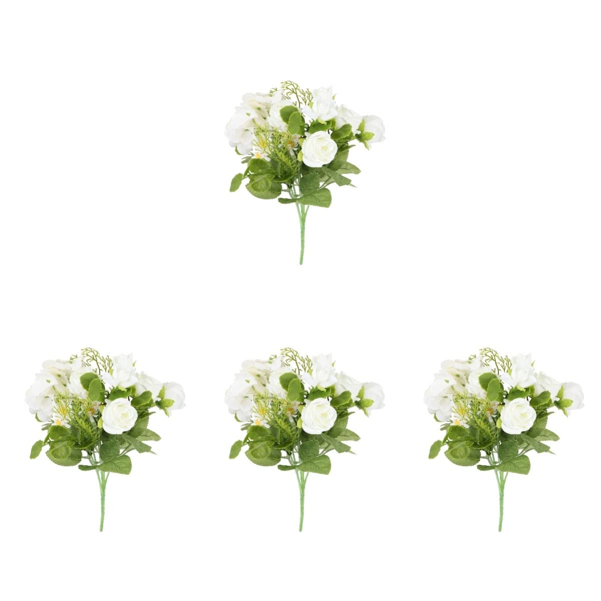 BESTOYARD 4-Piece Artificial Daisy Bouquet Set - Realistic Fake Daisy Stems with Roses for Wedding, Bridal, Home & Office Decor - Perfect for Centerpieces, Table Arrangements & Party Decorations