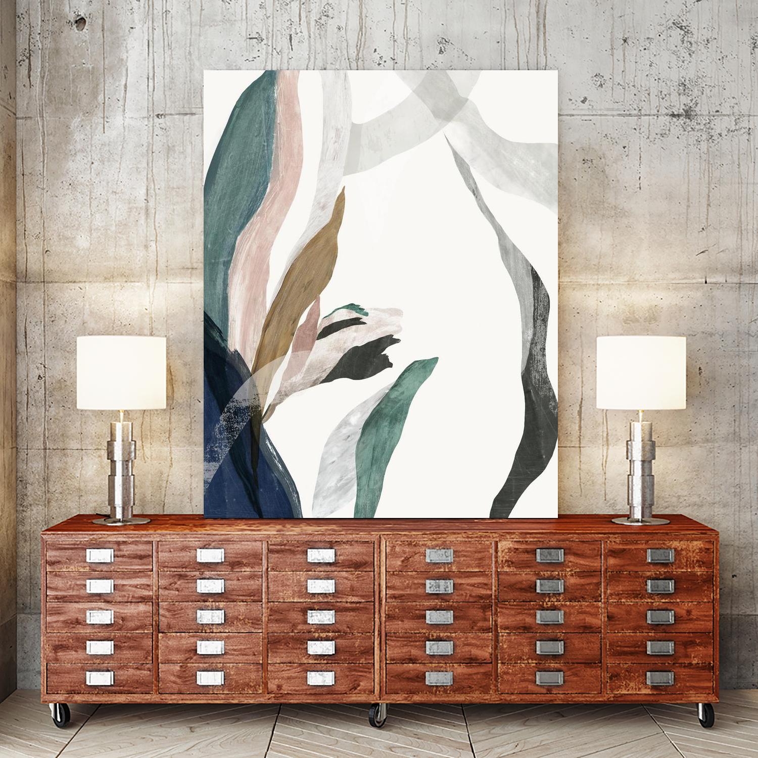 Arabesque I 1 - Elegant Home Decor Wall Art for Living Room, Bedroom & Office | Handcrafted Floral Design Canvas Painting for Modern Interior Decoration