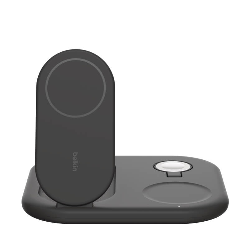Belkin 3-in-1 Qi2 Wireless Charging Station (MGS/BLK) - Fast Charging for iPhone, Apple Watch & AirPods - Perfect for Home, Office & Nightstand