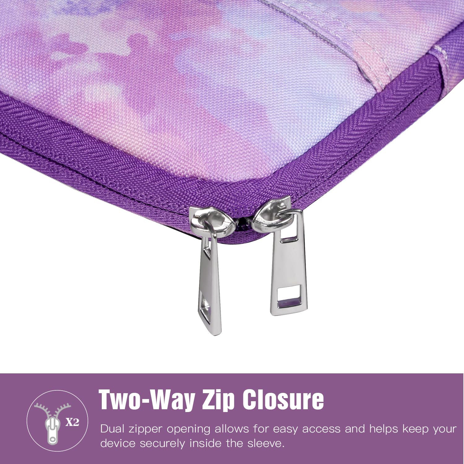 TiMOVO 9-11 Inch Tablet Sleeve Case - Compatible with iPad 10.2 (2021-2022), iPad Air 5/4, iPad Pro 11 (2024), Galaxy Tab S9/S8/A8/A7 - Protective Pouch with Smart Keyboard Fit - Watercolor Purple - Perfect for Travel, Work & School