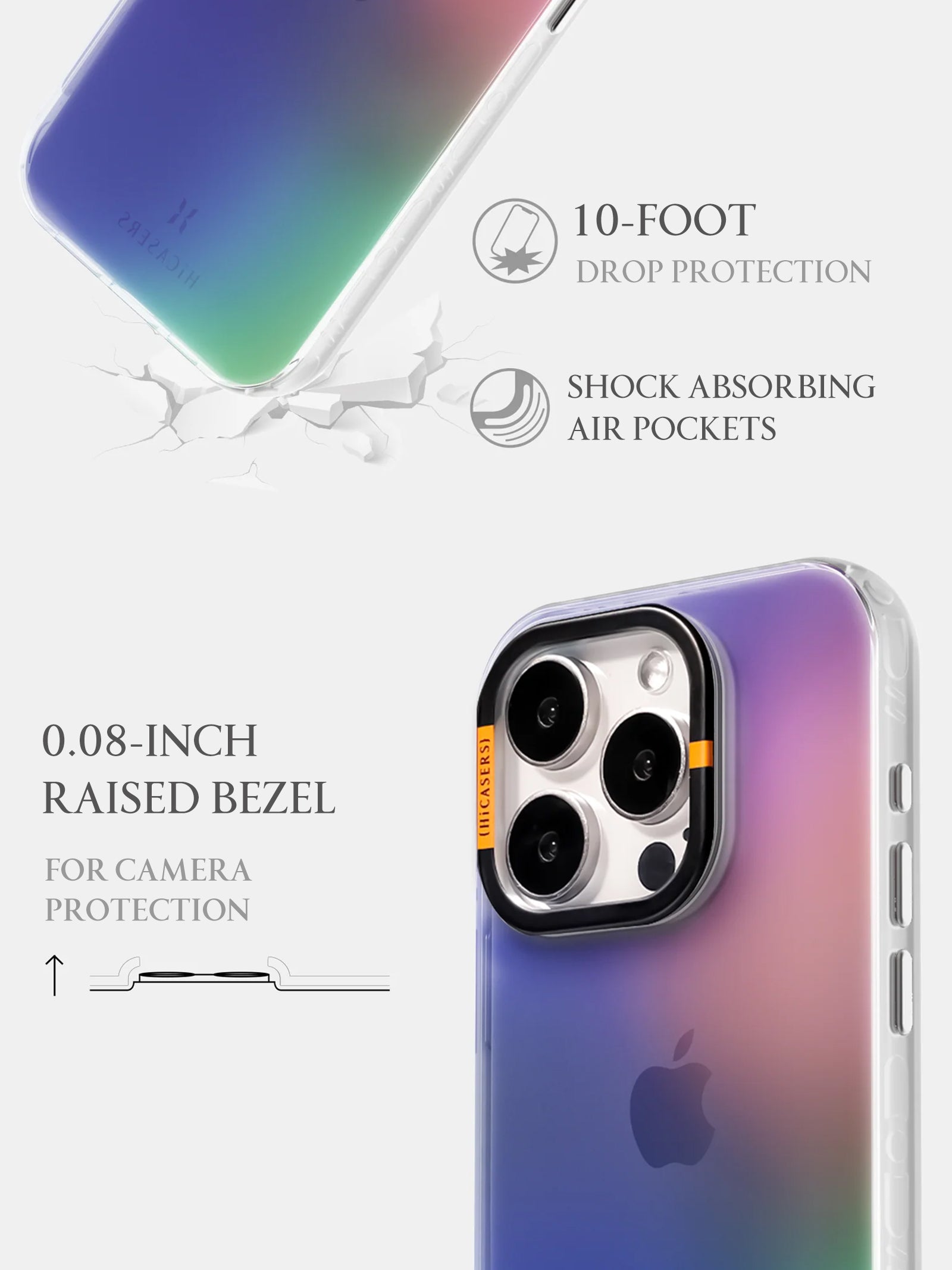 Colorful Radiance Iridescent Phone Case for iPhone & Samsung - Navy Blue Shimmering Protective Cover for Everyday Use & Special Occasions