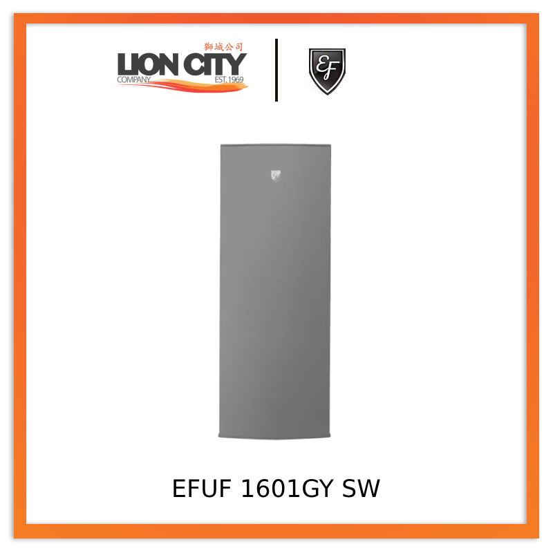 EF EFUF 1601GY SW Upright Freezer 142L Net Capacity - Compact Deep Freezer for Home, Garage & Restaurant Use - Perfect for Frozen Food Storage & Bulk Meal Prep