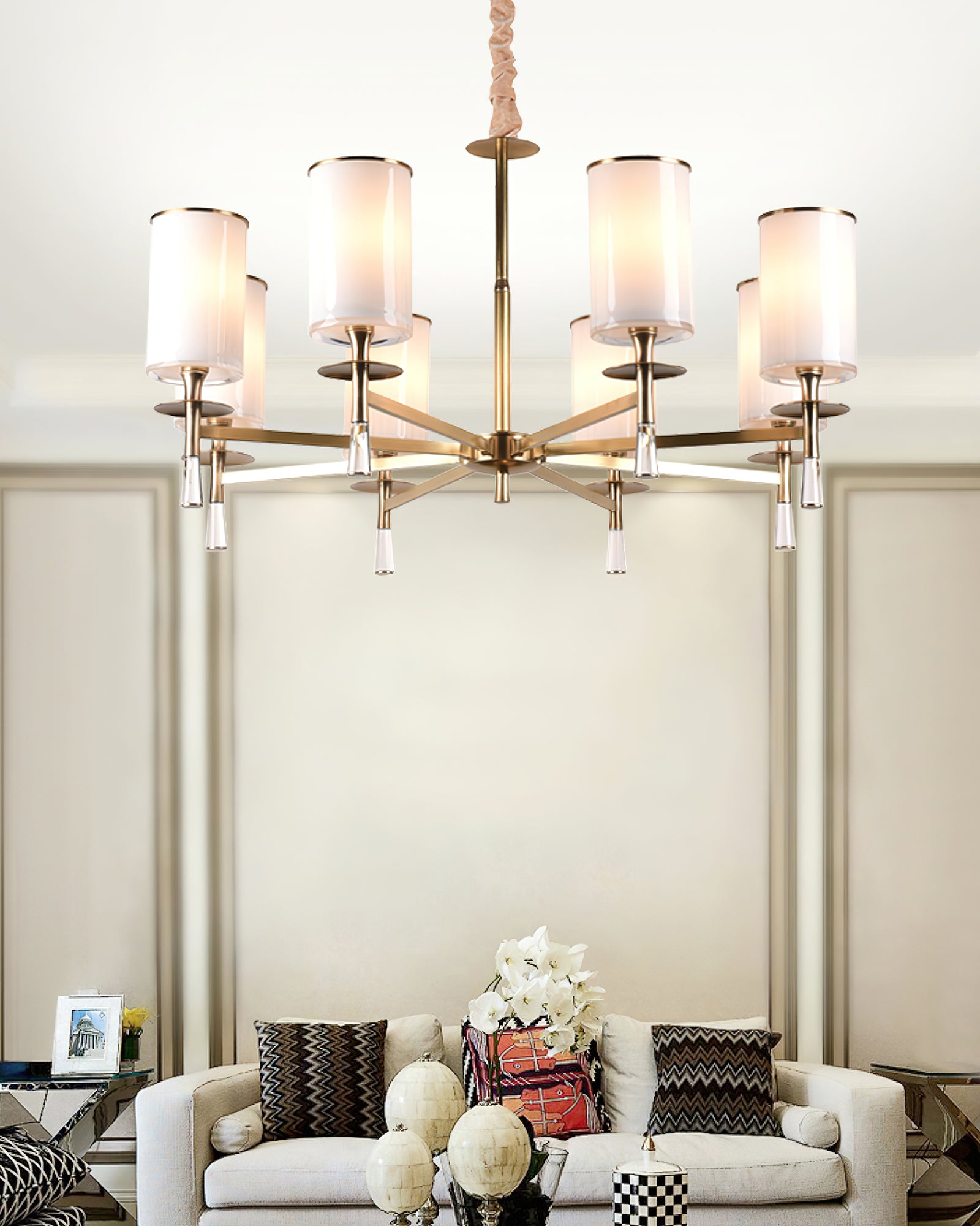 Elegant Oakden Chandelier - Modern Crystal Ceiling Light Fixture for Dining Room & Living Room | Perfect for Home Decor & Wedding Venue Lighting