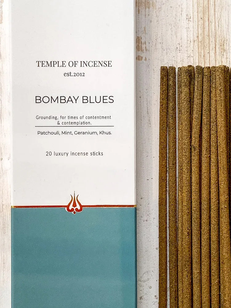 Premium Bombay Blues Incense Sticks - Handcrafted Aromatic Sticks for Meditation, Yoga & Relaxation - Perfect for Home, Spa and Spiritual Practices
