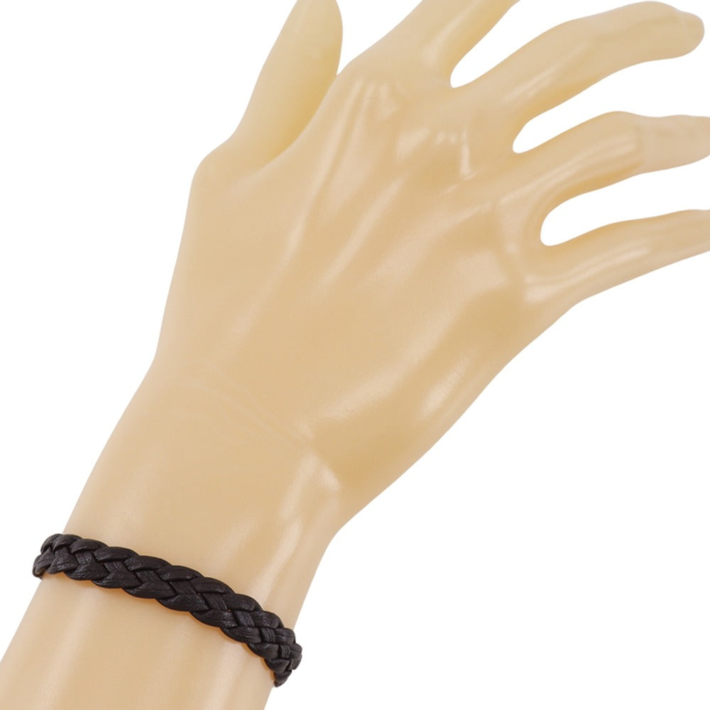 4℃ HOMME+ Genuine Leather & 925 Sterling Silver Bracelet for Men - Stylish Gift for Him, Anniversary & Special Occasions