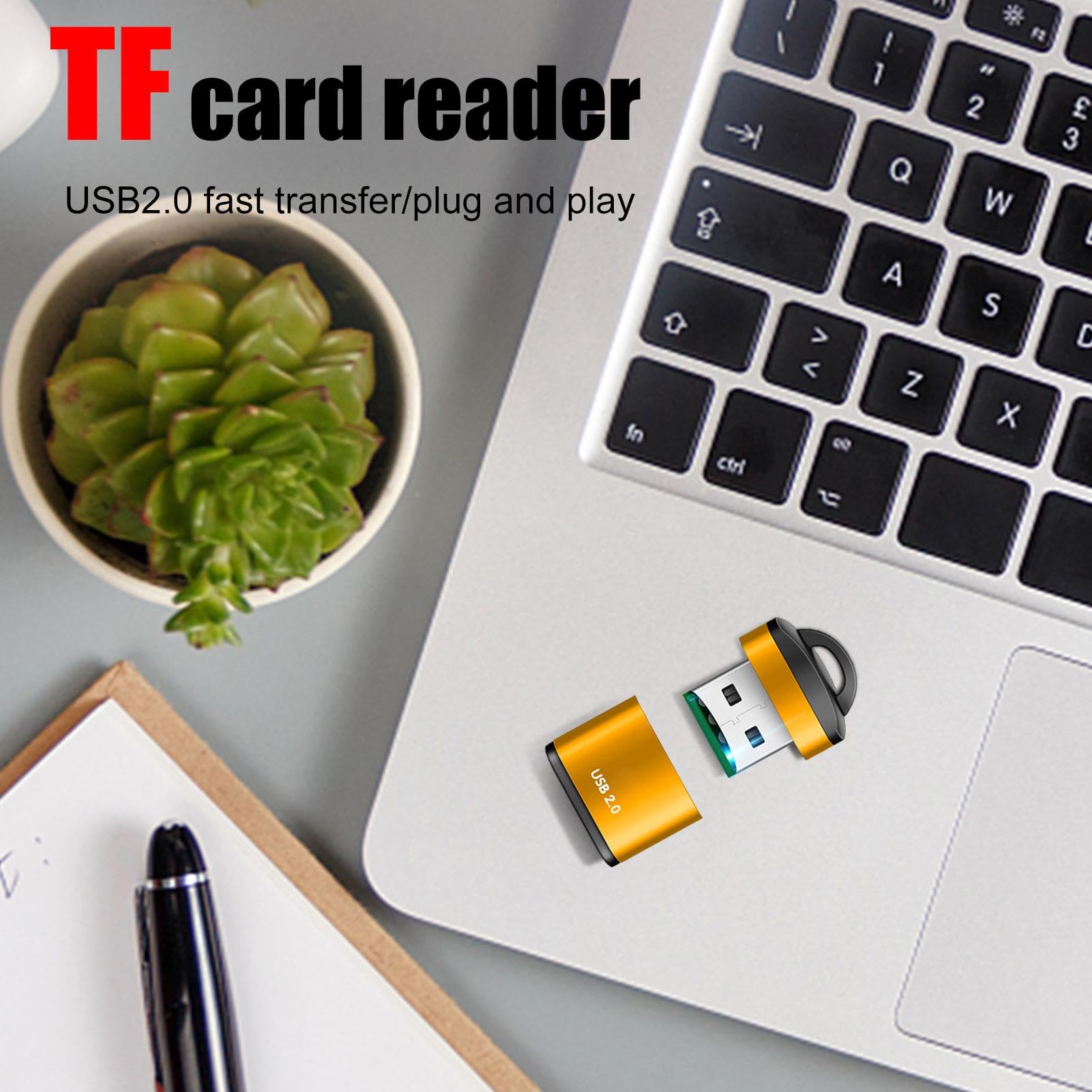 USB 2.0 Micro SD Card Reader - Compact Adapter for Laptop & Car Use