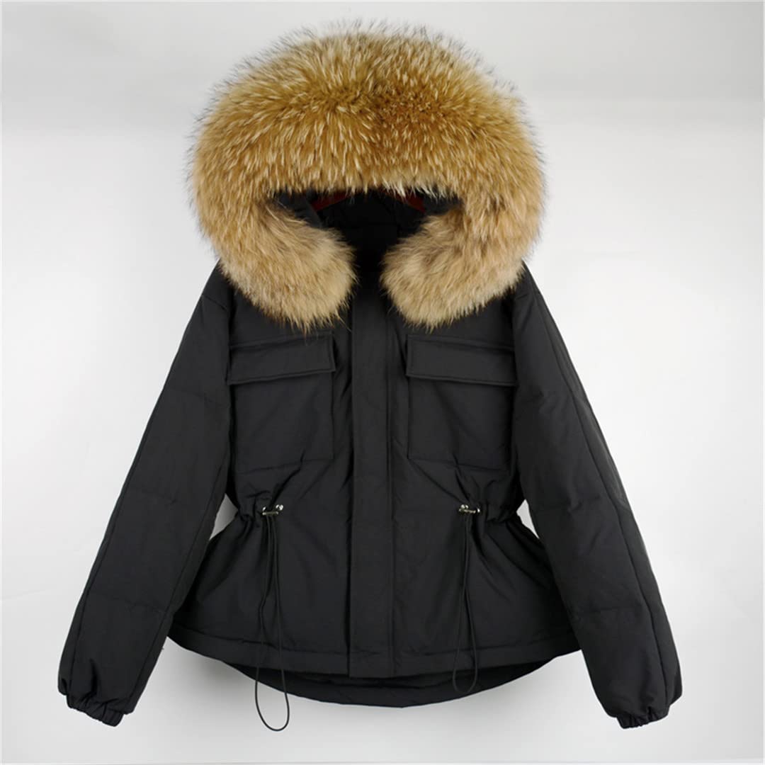 Women's Fur Hooded Winter Down Coat - 90% Duck Down Puffer Jacket, Waterproof & Windproof Parka for Cold Weather | Perfect for Snowboarding, Skiing & Outdoor Activities