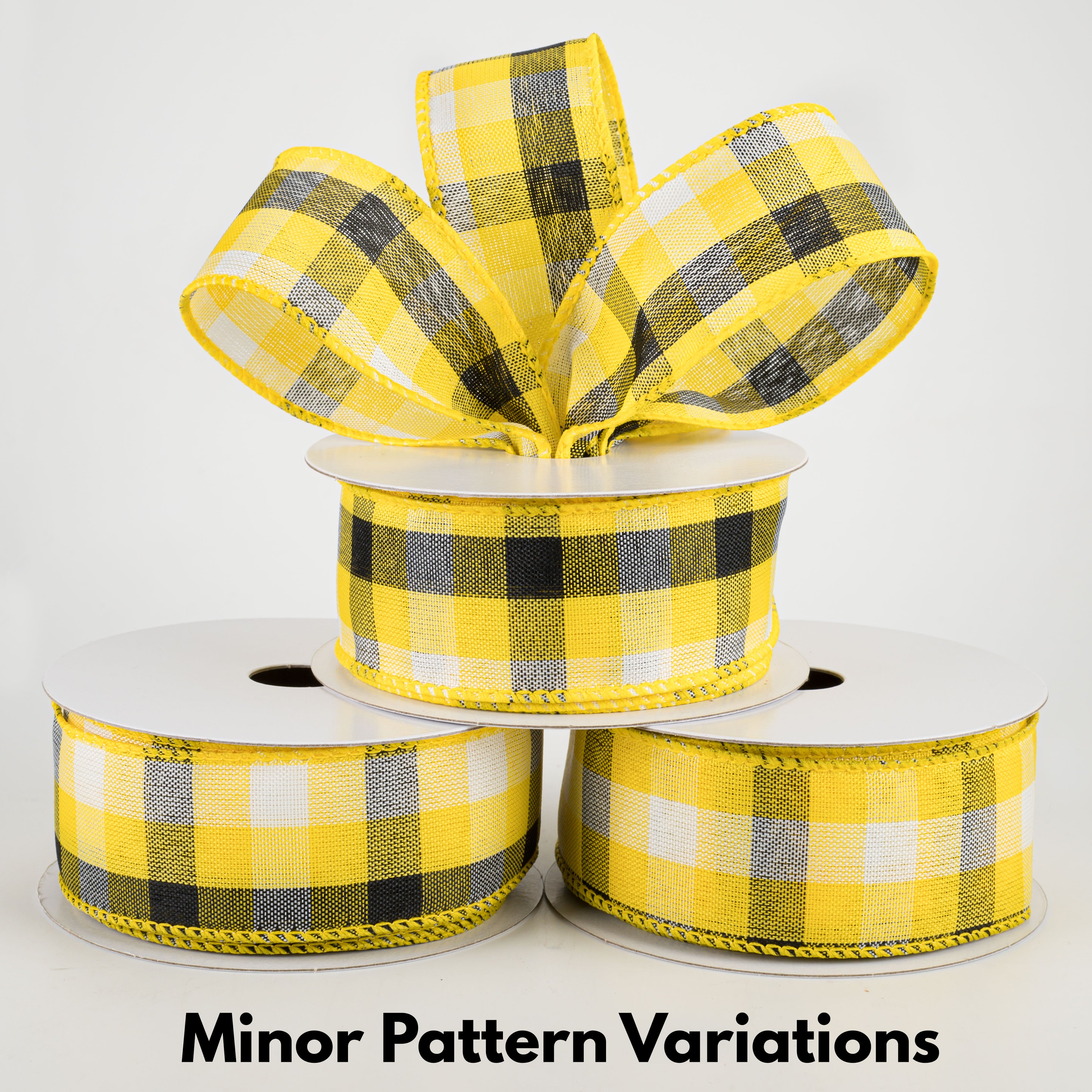 1.5 Inch Grosgrain Ribbon - Yellow, Black, White (10 Yards) - Perfect for Gift Wrapping, DIY Crafts, Hair Bows & Party Decorations