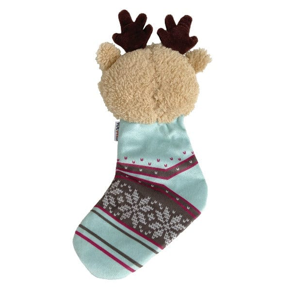 FouFit Holiday Cuddle Crinkle Stockings with Reindeer Design - Festive Christmas Decorations for Fireplace Mantel, Gift Exchange & Cozy Home Decor