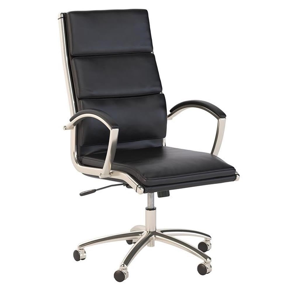 BBF Office 500 High Back Executive Chair - Black Faux Leather Ergonomic Desk Chair for Home & Office - Perfect for Long Hours of Work, Gaming, and Conference Rooms