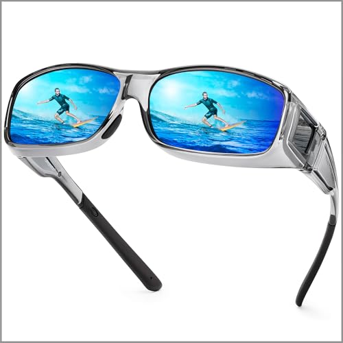 B09 Transparent Grey Frame/Blue Mirrored Lens