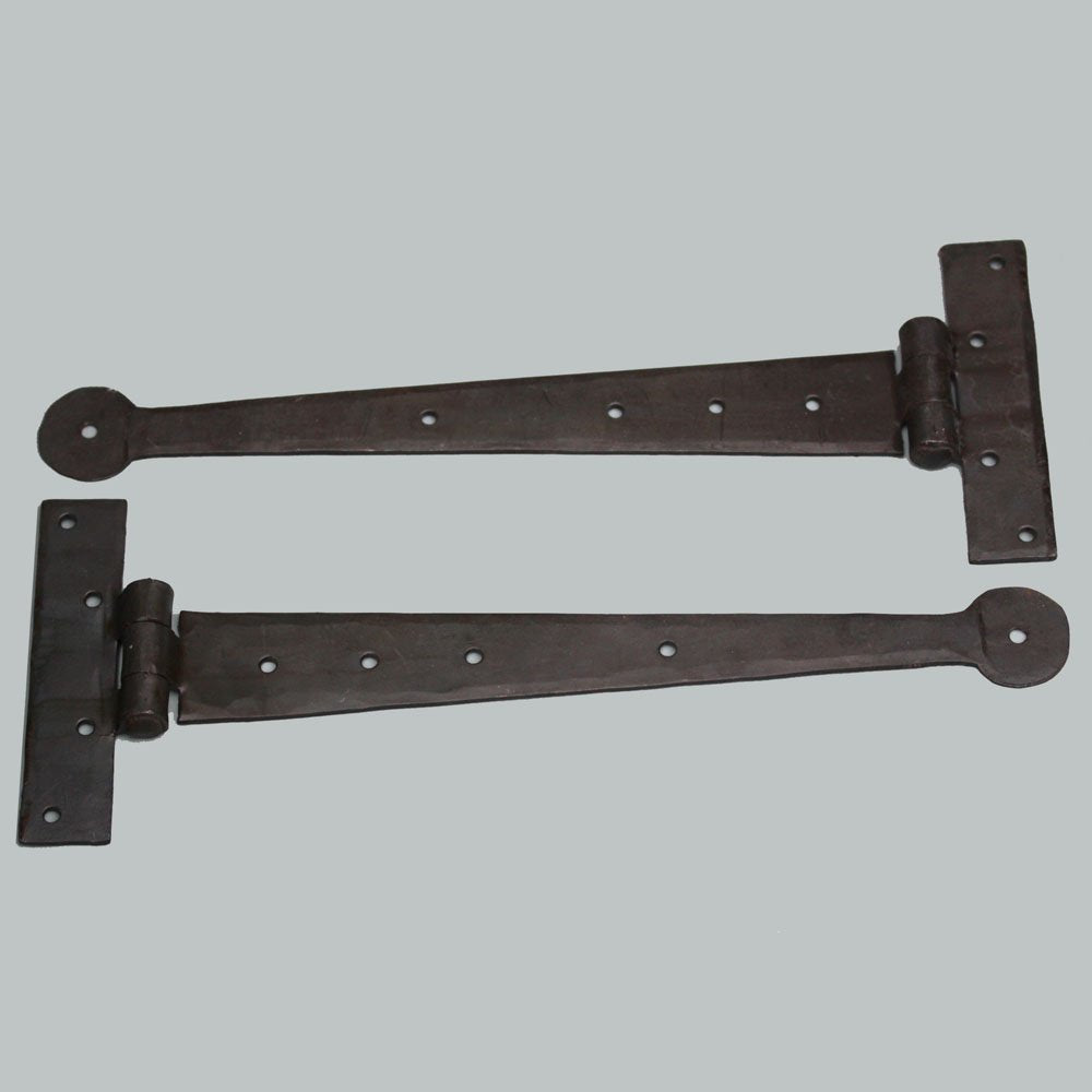 Forged Black Beeswax T Hinges - Heavy Duty Pair for Cabinet Doors, Furniture & Woodworking Projects