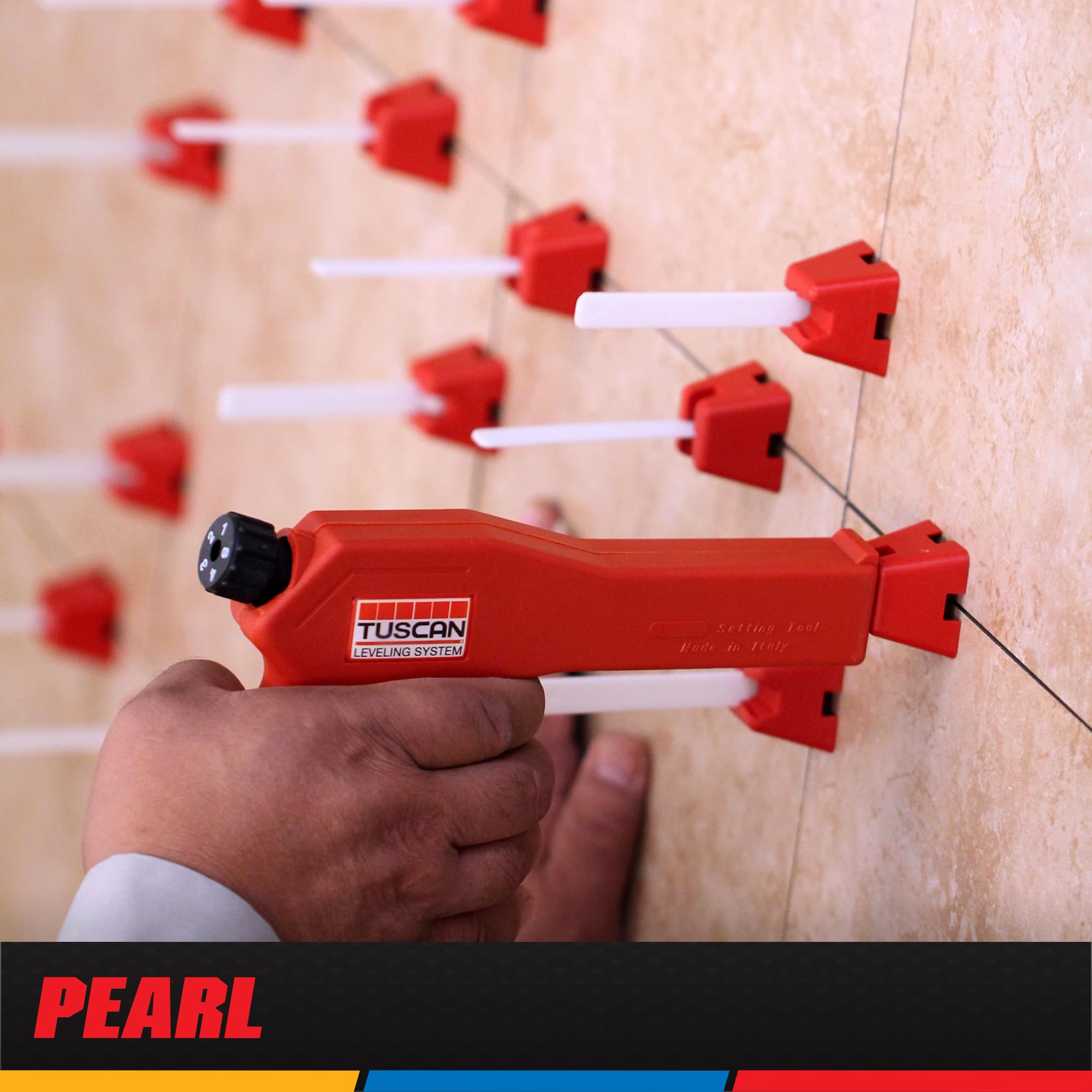 Pearl TLSCAP200 200-Pack Reusable Tuscan Leveling System Caps for Tile Installation - Perfect for DIY Home Renovation and Professional Tile Projects