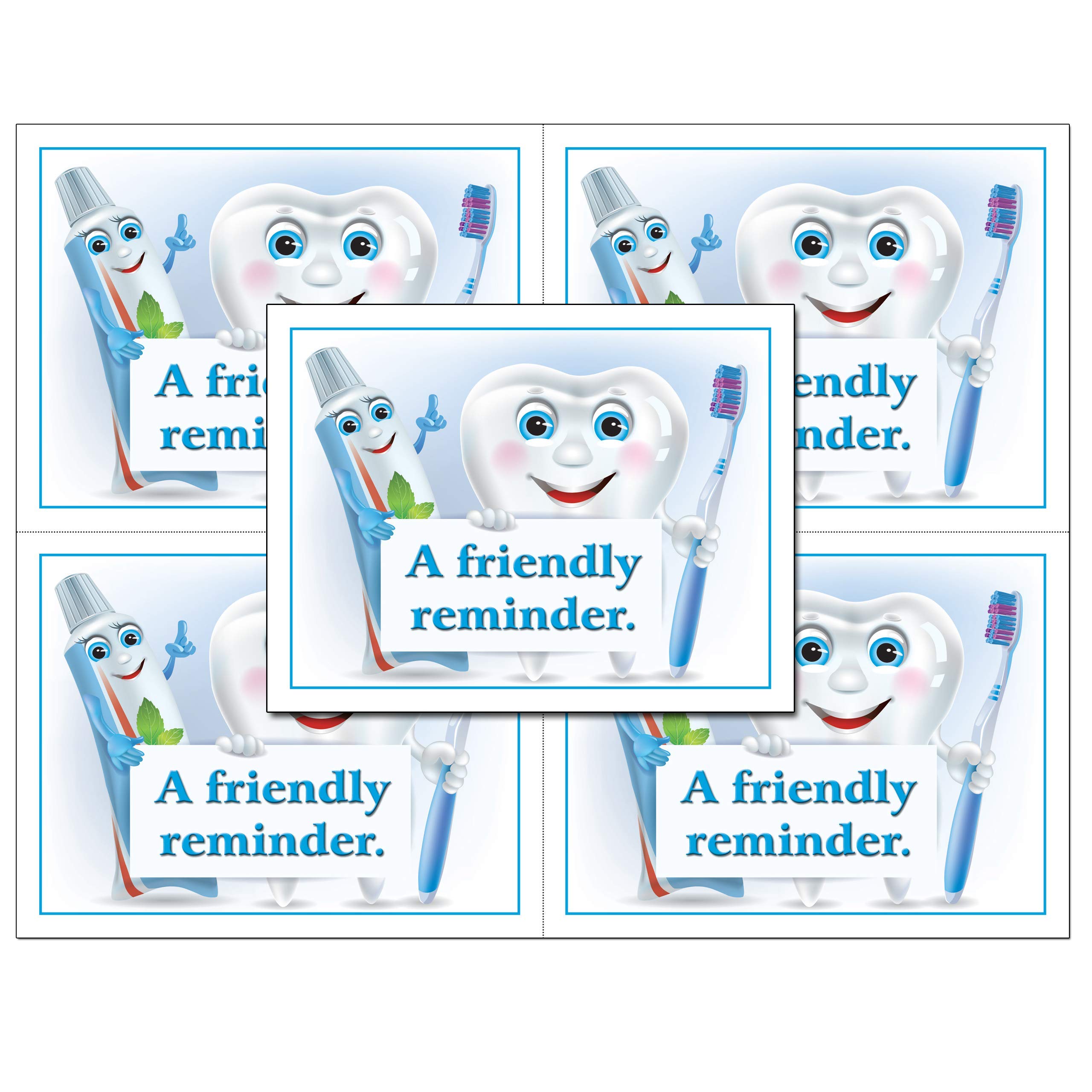 Dental Appointment Reminder Postcards - 4 Up Laser Perforated Cards (4.25
