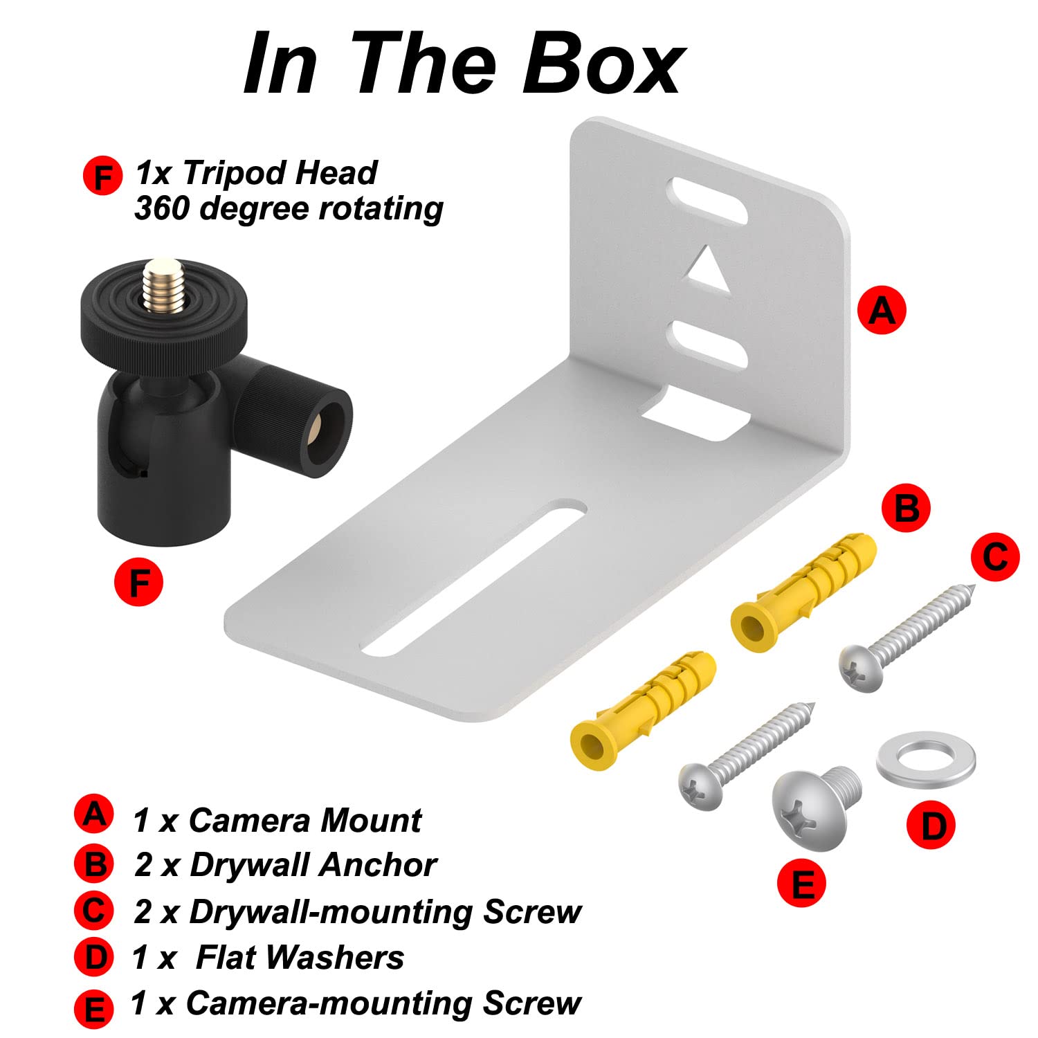 Wyze Cam Pan V2 V3 Wall Mount Kit - Universal Steel Mounting Bracket for Indoor/Outdoor Security Cameras - Easy Screw Installation (White) - Perfect for Home Surveillance & Baby Monitoring