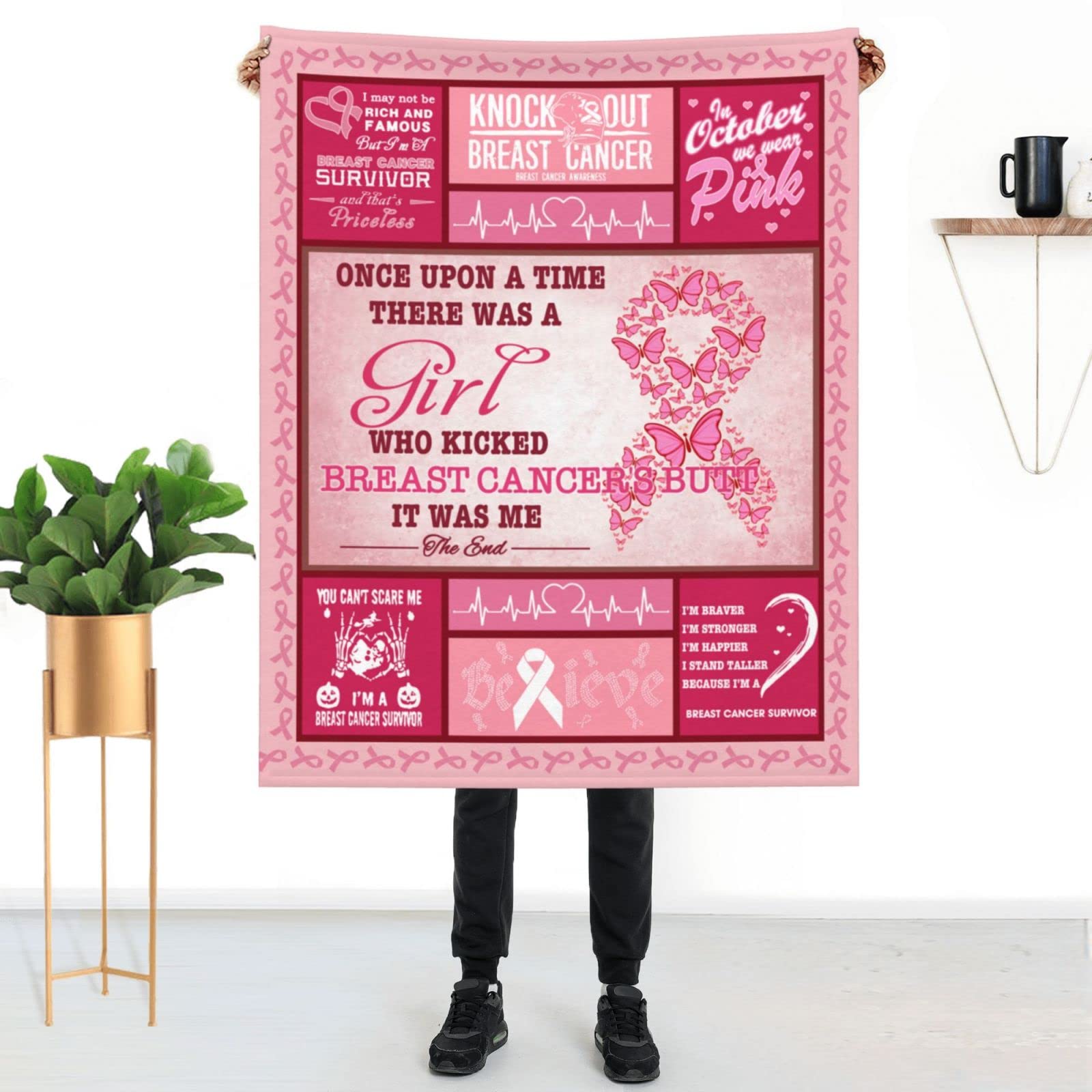 Breast Cancer Awareness Blanket - Ultra Soft Fleece Throw 50