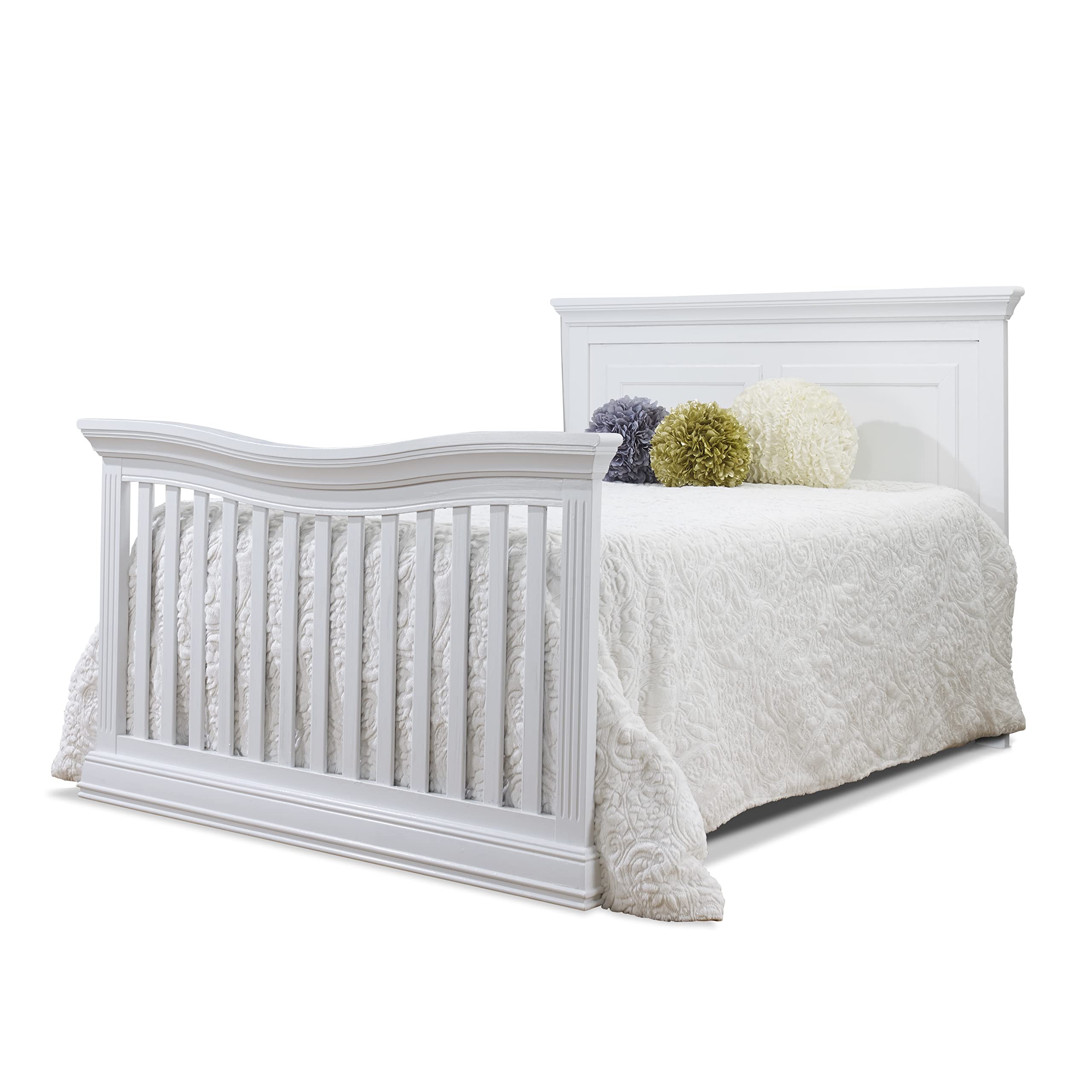 Sorelle Furniture Convertible Wood Bed Rails for Toddler & Full-Size Beds - White | Crib Conversion Kit | Safe & Sturdy Bed Guard Rails for Kids Room, Nursery & Guest Bed Use