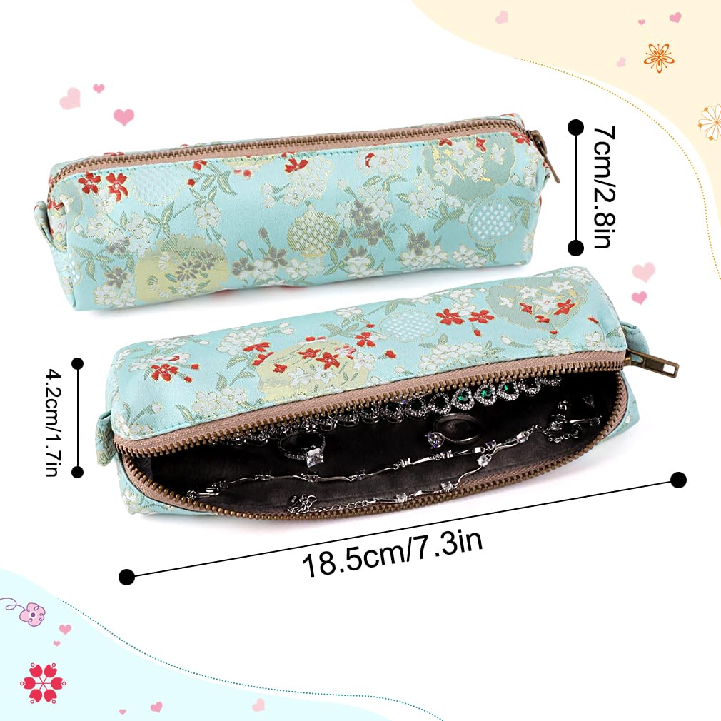 Vintage Embroidery Pencil Case - Women's Makeup & Office Organizer Bag (Blue) for Work & Travel