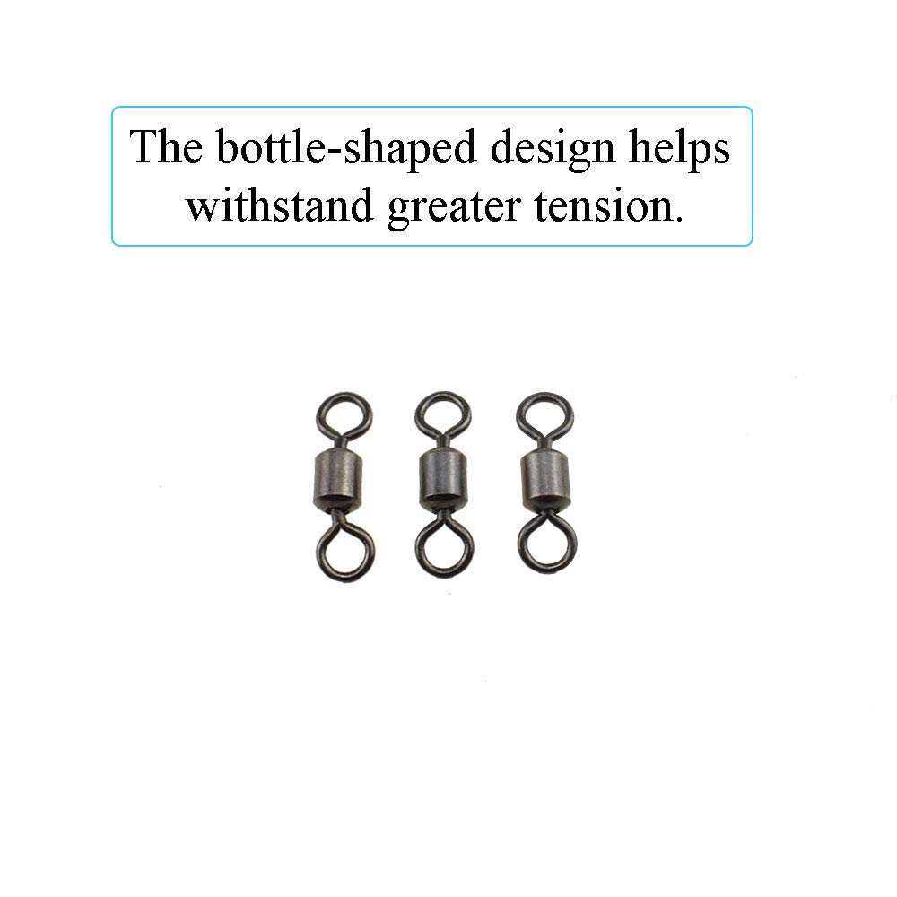Premium Stainless Steel Fishing Rolling Swivels - No Tangle Barrel Bearing Swivel with Solid Welding Ring for Big Fish, Freshwater & Saltwater Rod Reel - Ideal for Bass, Catfish, and Deep Sea Fishing