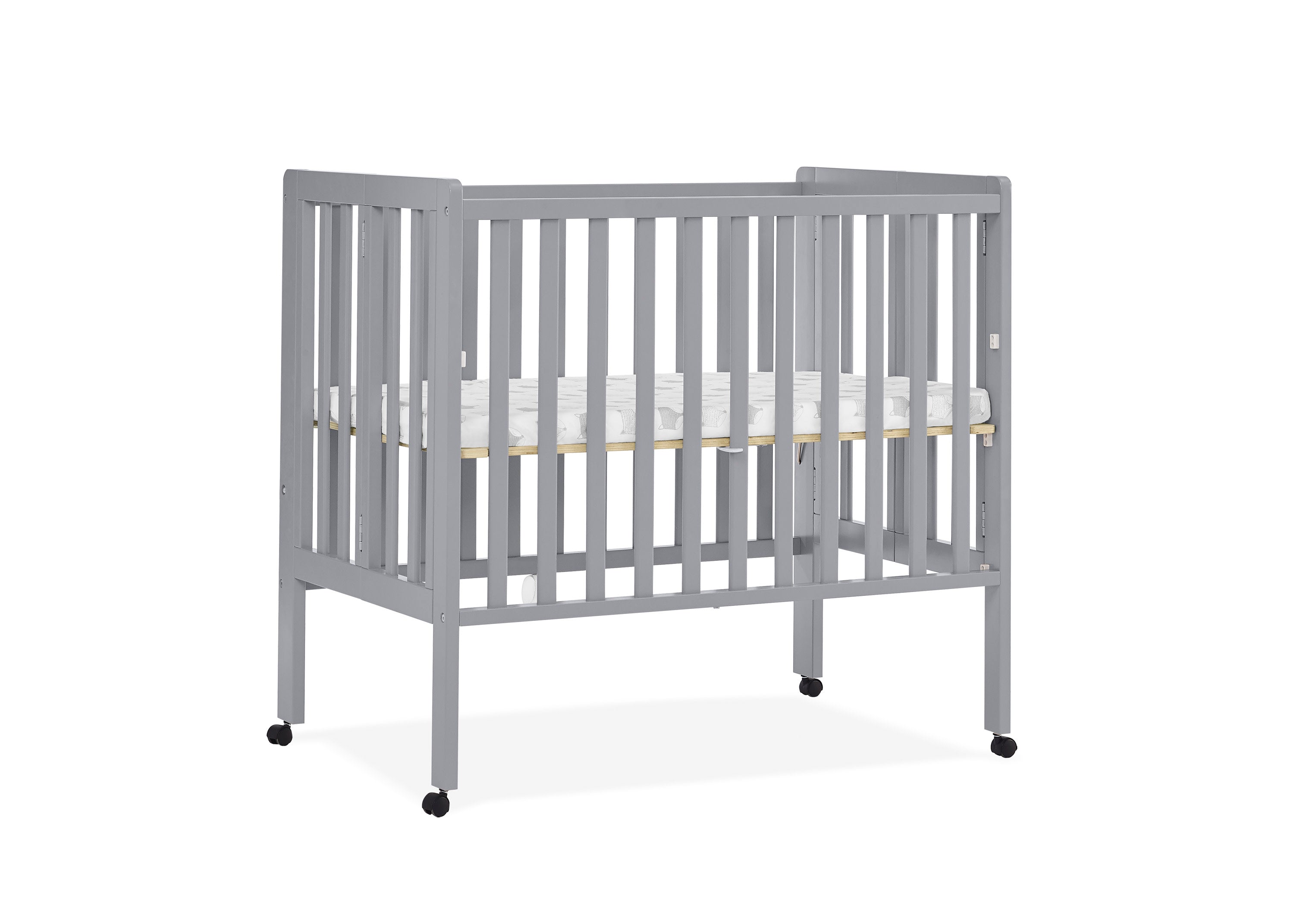 Lee Portable Folding Mini Crib with 1.5 Inch Mattress - Lightweight Travel Crib for Babies & Toddlers - Perfect for Home, Travel, and Daycare Use